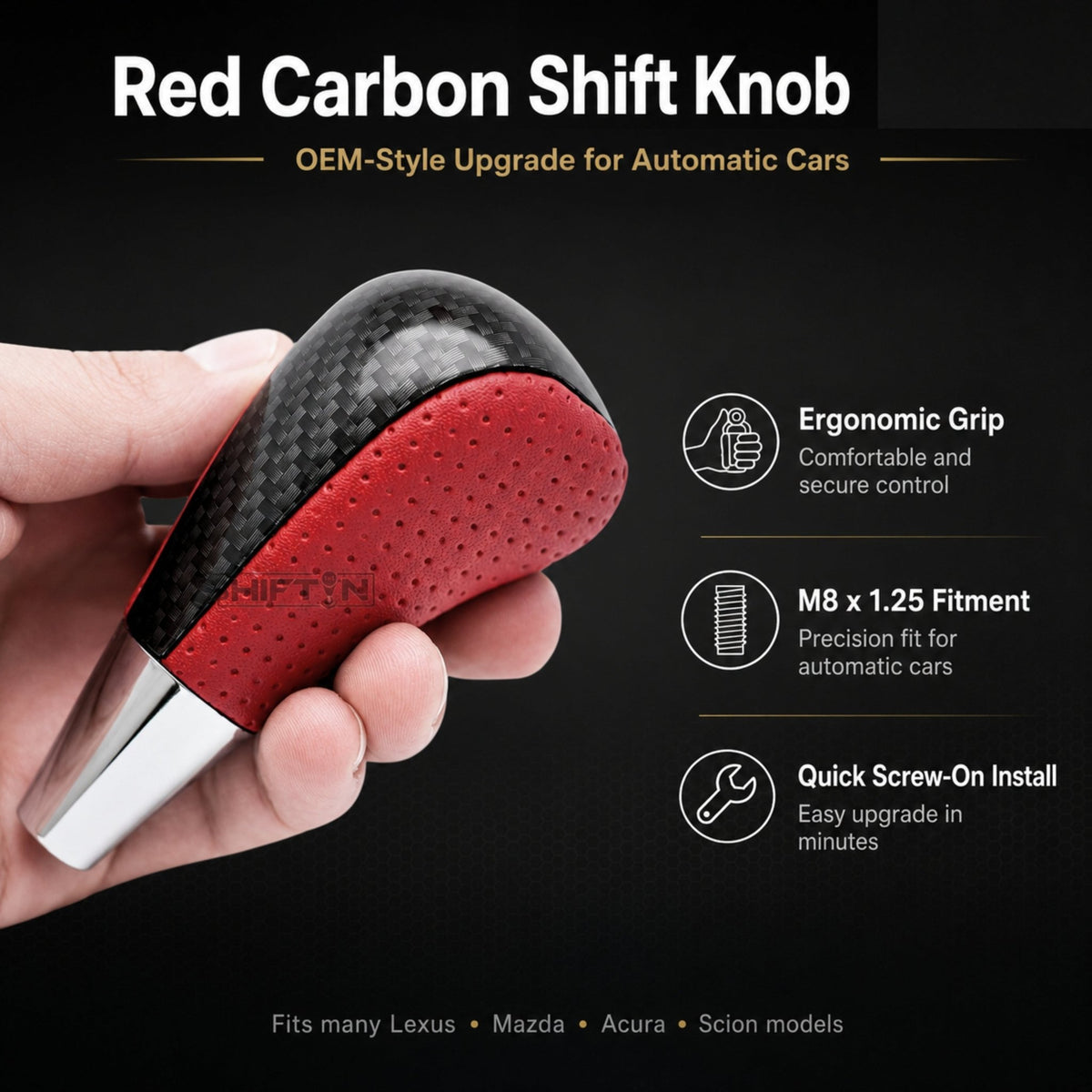 SHIFTIN Gear Shift Knob for Toyota Avalon Yaris 4Runner Sienna Camry Tacoma Rav-4 Matrix Corolla Venza & Lexus ES GS IS LS LX RX SC - XRZZp