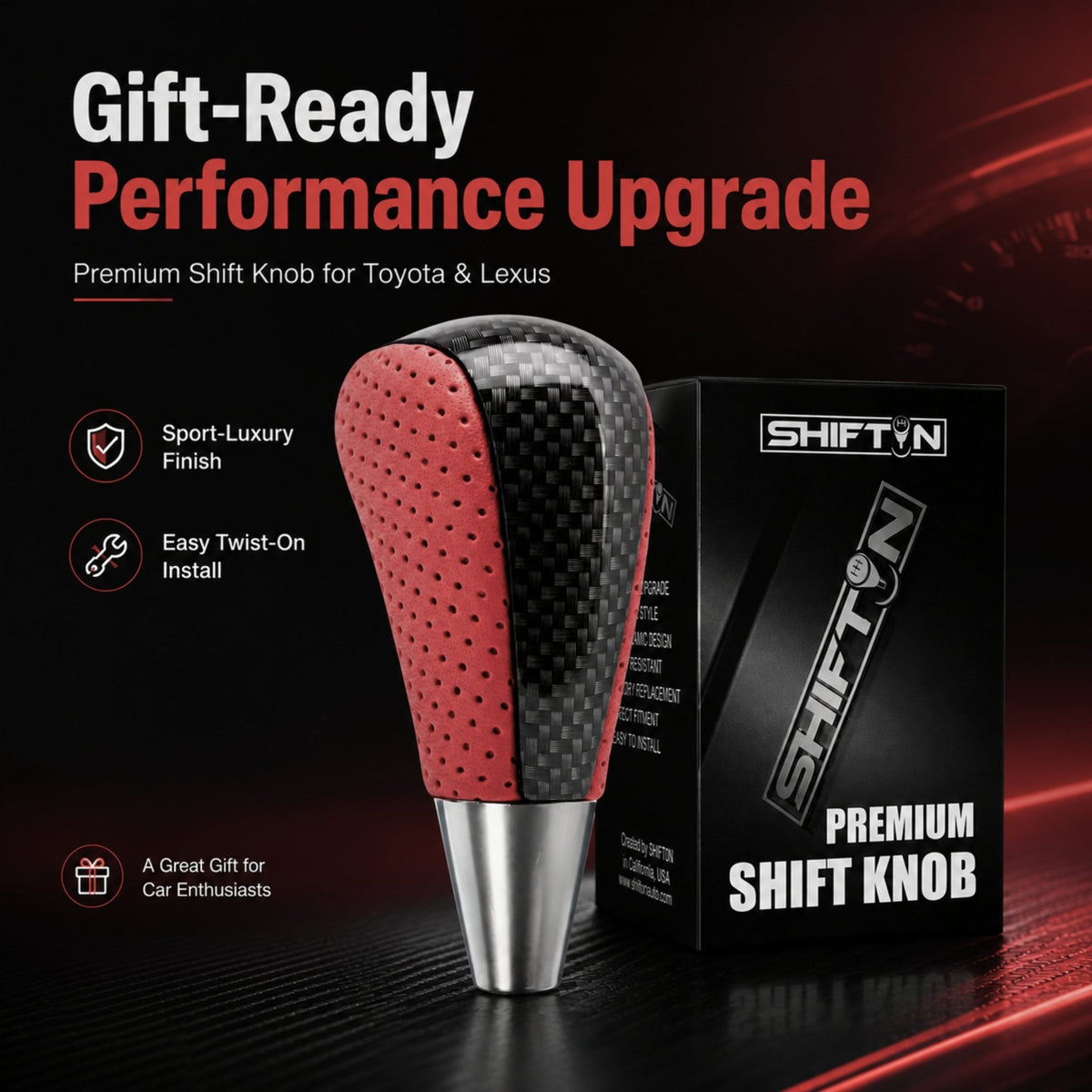 SHIFTIN Gear Shift Knob for Toyota Avalon Yaris 4Runner Sienna Camry Tacoma Rav-4 Matrix Corolla Venza & Lexus ES GS IS LS LX RX SC - XRZZp