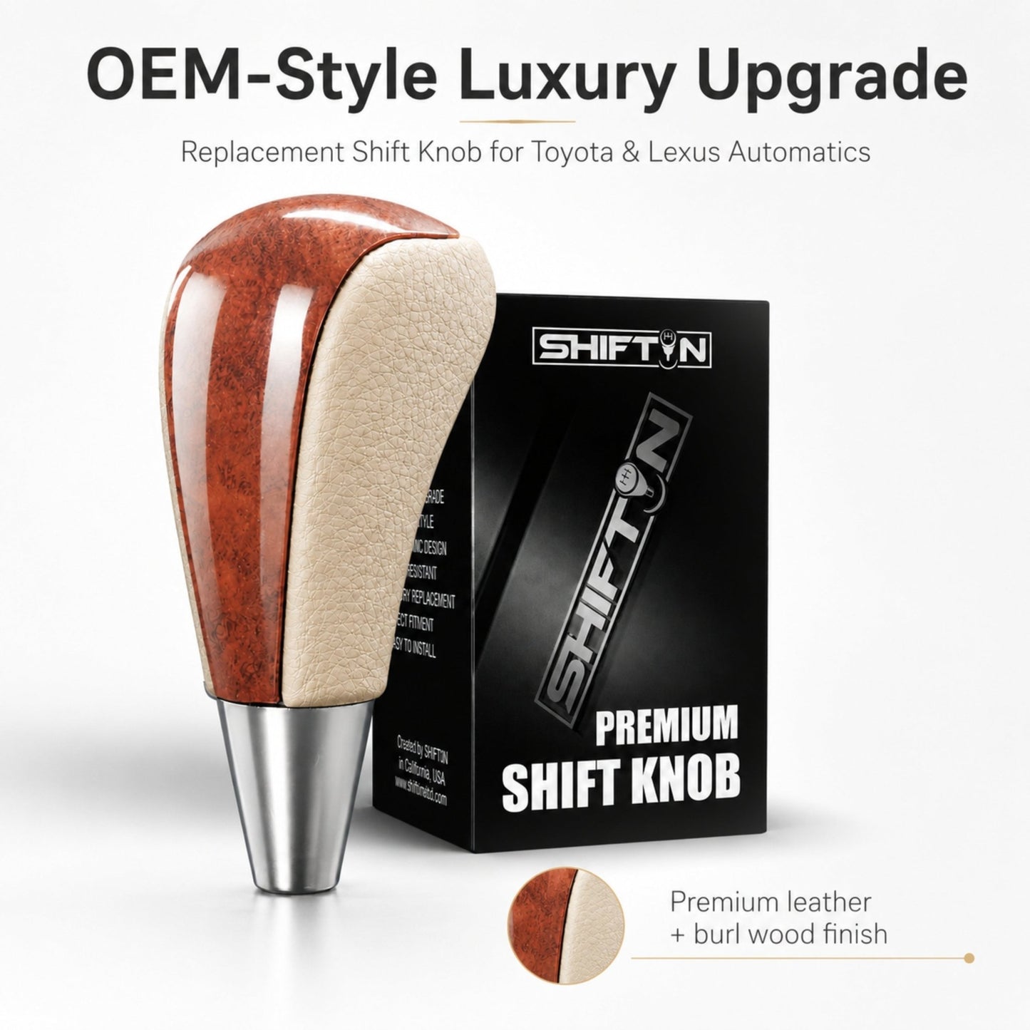 SHIFTIN Gear Shift Knob for Toyota Avalon Yaris 4Runner Sienna Camry Tacoma Rav-4 Matrix Corolla Venza & Lexus ES GS IS LS LX RX SC - XT23