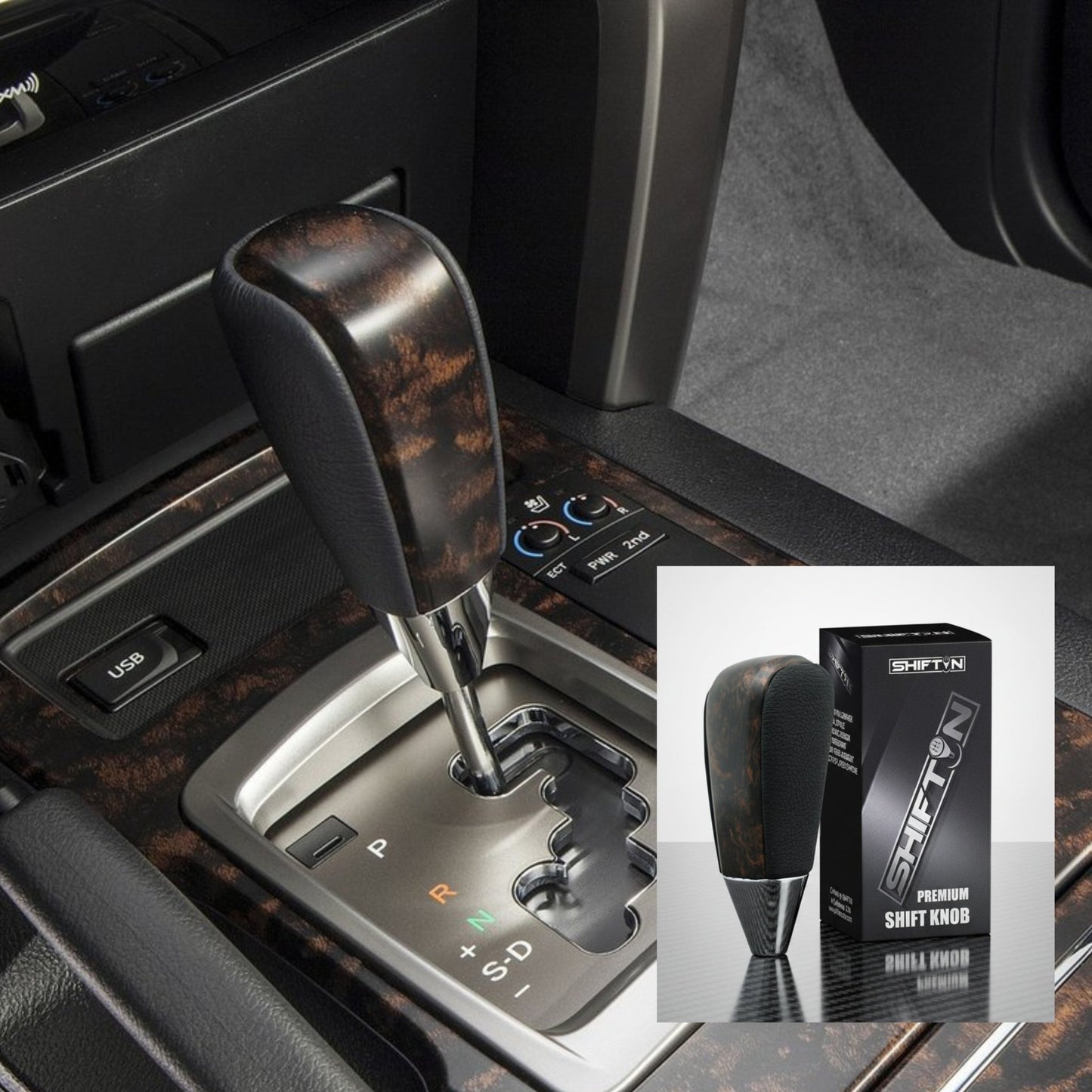 SHIFTIN Gear Shift Knob for Toyota Land Cruiser 4Runner Sequoia Tundra Highlander Off - Road 4x4 TRD - QBDK