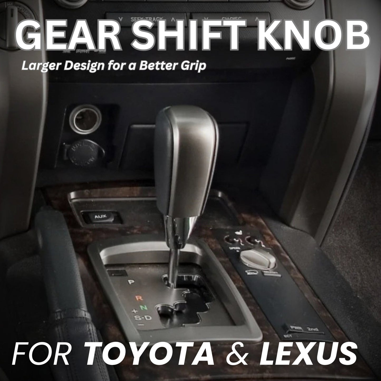 SHIFTIN-Gear-Shift-Knob-for-Toyota-Land-Cruiser-4Runner-Sequoia-Tundra-Highlander-Off-Road-4x4-TRD-Gray-Silver