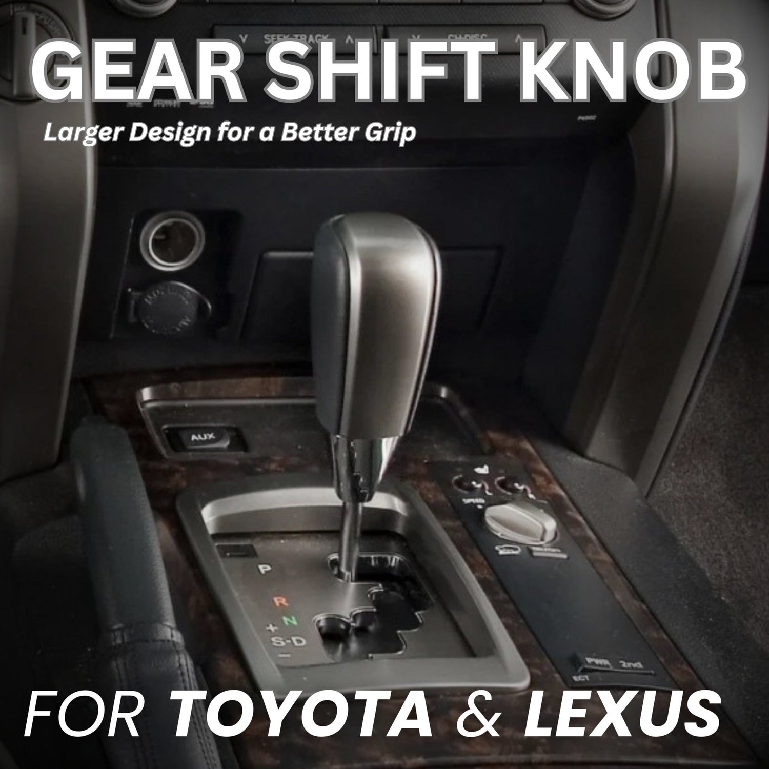 SHIFTIN-Gear-Shift-Knob-for-Toyota-Land-Cruiser-4Runner-Sequoia-Tundra-Highlander-Off-Road-4x4-TRD-Gray-Silver