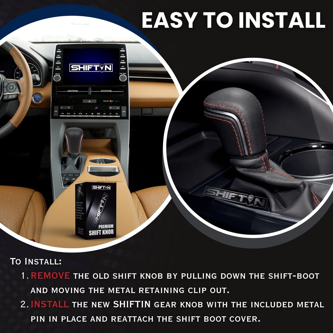 SHIFTIN Gear Shift Knob Gearbox Shifter for Toyota Camry (2018-2026) Corolla (2020-2026) Avalon (2019-2022) - NBxxLT
