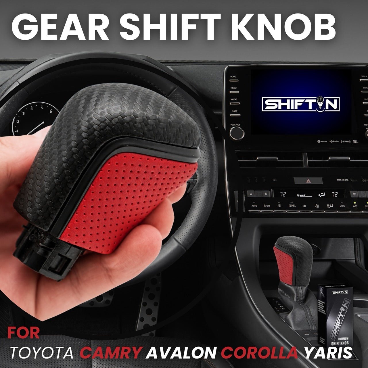 SHIFTIN Gear Shift Knob Gearbox Shifter for Toyota Camry (2018-2026) Corolla (2020-2026) Avalon (2019-2022) - NRZp-CL