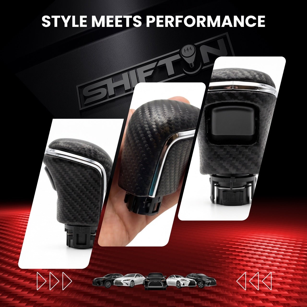 Gear Shift Knob Stick Shifter for Toyota Camry Avalon Corolla Cross Yaris-Carbon Leather