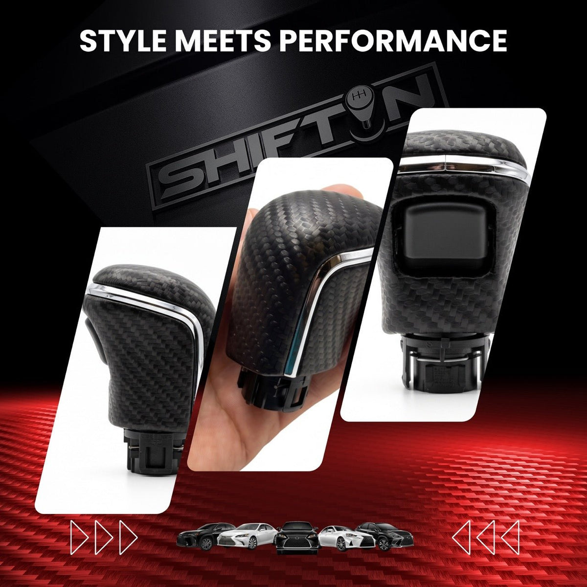 Gear Shift Knob Stick Shifter for Toyota Camry Avalon Corolla Cross Yaris-Carbon Leather