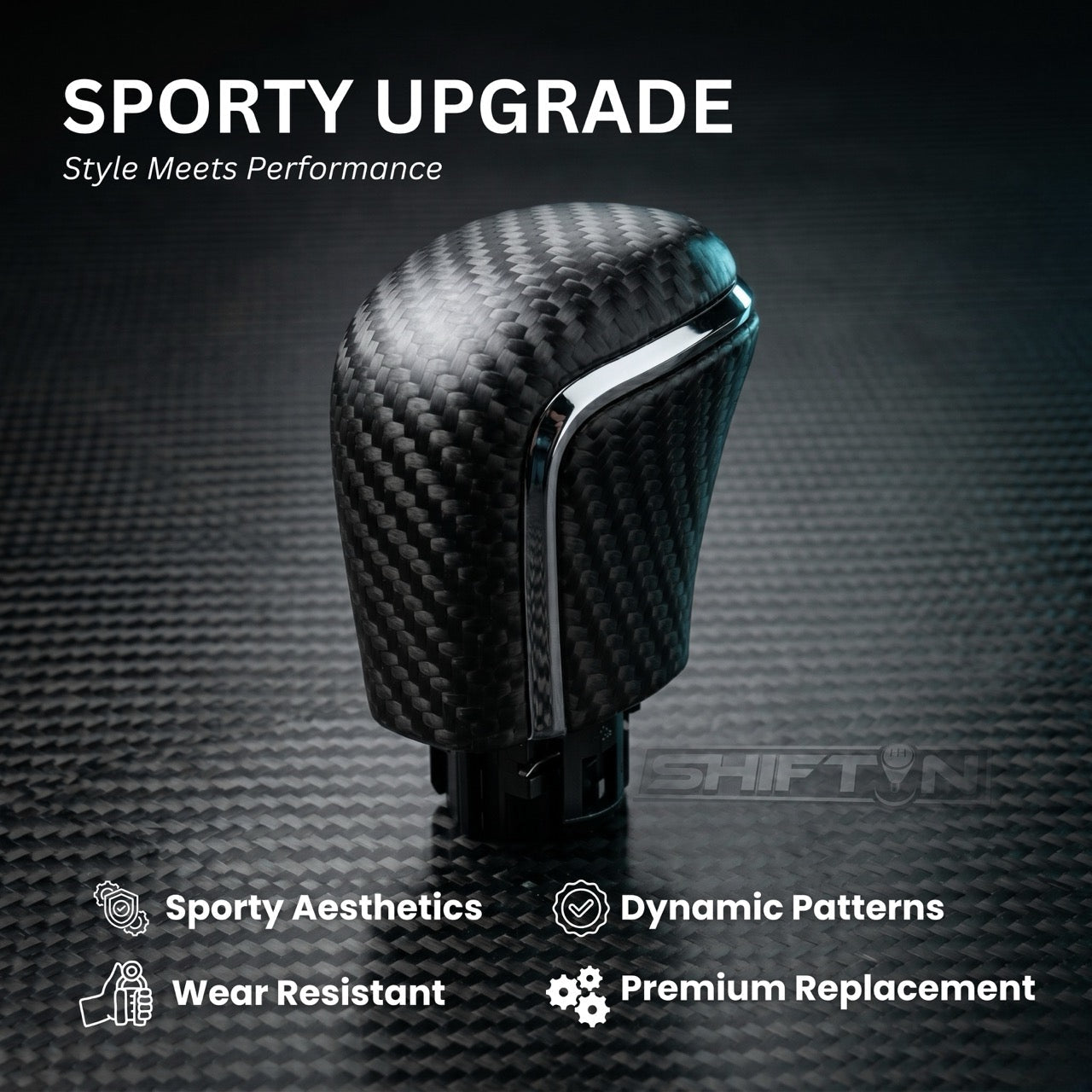 Gear Shift Knob Stick Shifter for Toyota Camry Avalon Corolla Cross Yaris-Carbon Leather