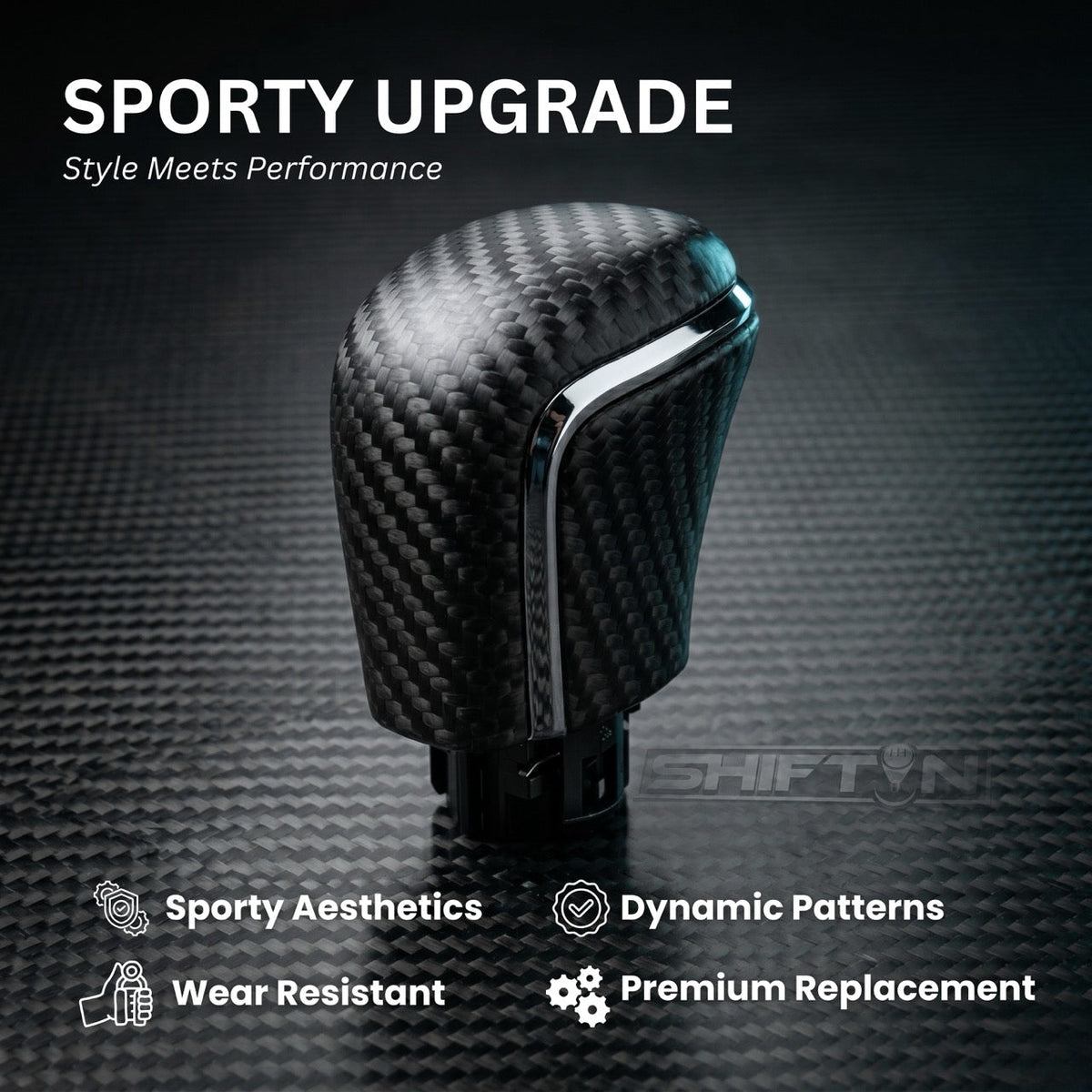 Gear Shift Knob Stick Shifter for Toyota Camry Avalon Corolla Cross Yaris-Carbon Leather