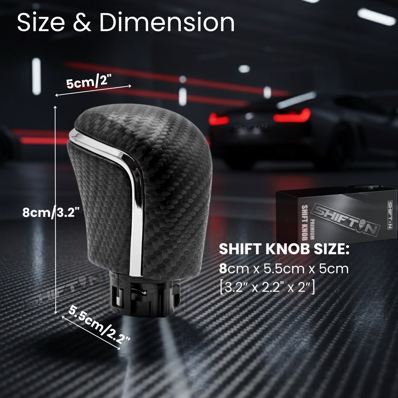 Gear Shift Knob Stick Shifter for Toyota Camry Avalon Corolla Cross Yaris-Carbon Leather