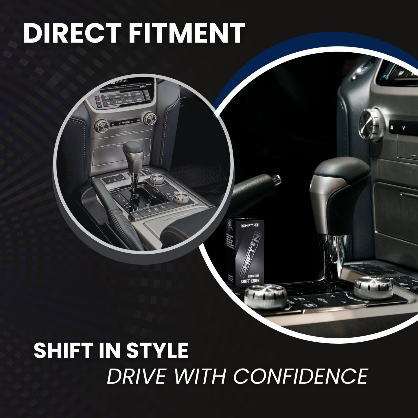 SHIFTIN-Car-Gear-Shift-Knob-Gearbox-Shifter-Head-for-Toyota-Land-Cruiser-FJ-4Runner-Sequoia-Tundra-Tacoma-Highlander-Fortuner-Hilux-Rav4-Prius-C-Lexus-LX-SUVs-Black-Leather-Gray