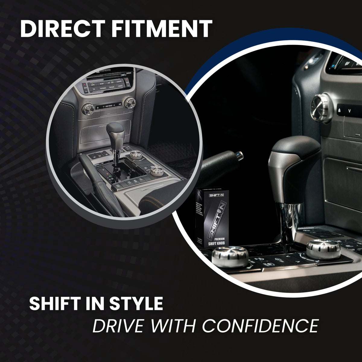 SHIFTIN-Car-Gear-Shift-Knob-Gearbox-Shifter-Head-for-Toyota-Land-Cruiser-FJ-4Runner-Sequoia-Tundra-Tacoma-Highlander-Fortuner-Hilux-Rav4-Prius-C-Lexus-LX-SUVs-Black-Leather-Gray