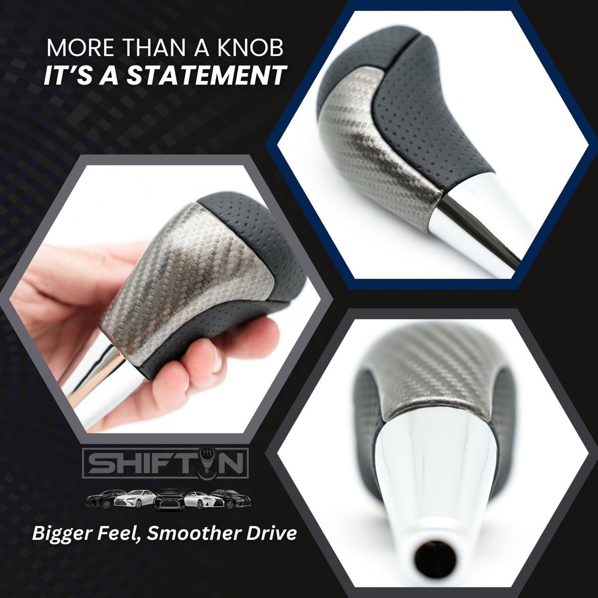 SHIFTIN Large Aftermarket Replacement Gear Shift Knob fit for Toyota Land Cruiser Tundra 4Runner Fortuner and Lexus LX 570 470 RX LS - LCGZp