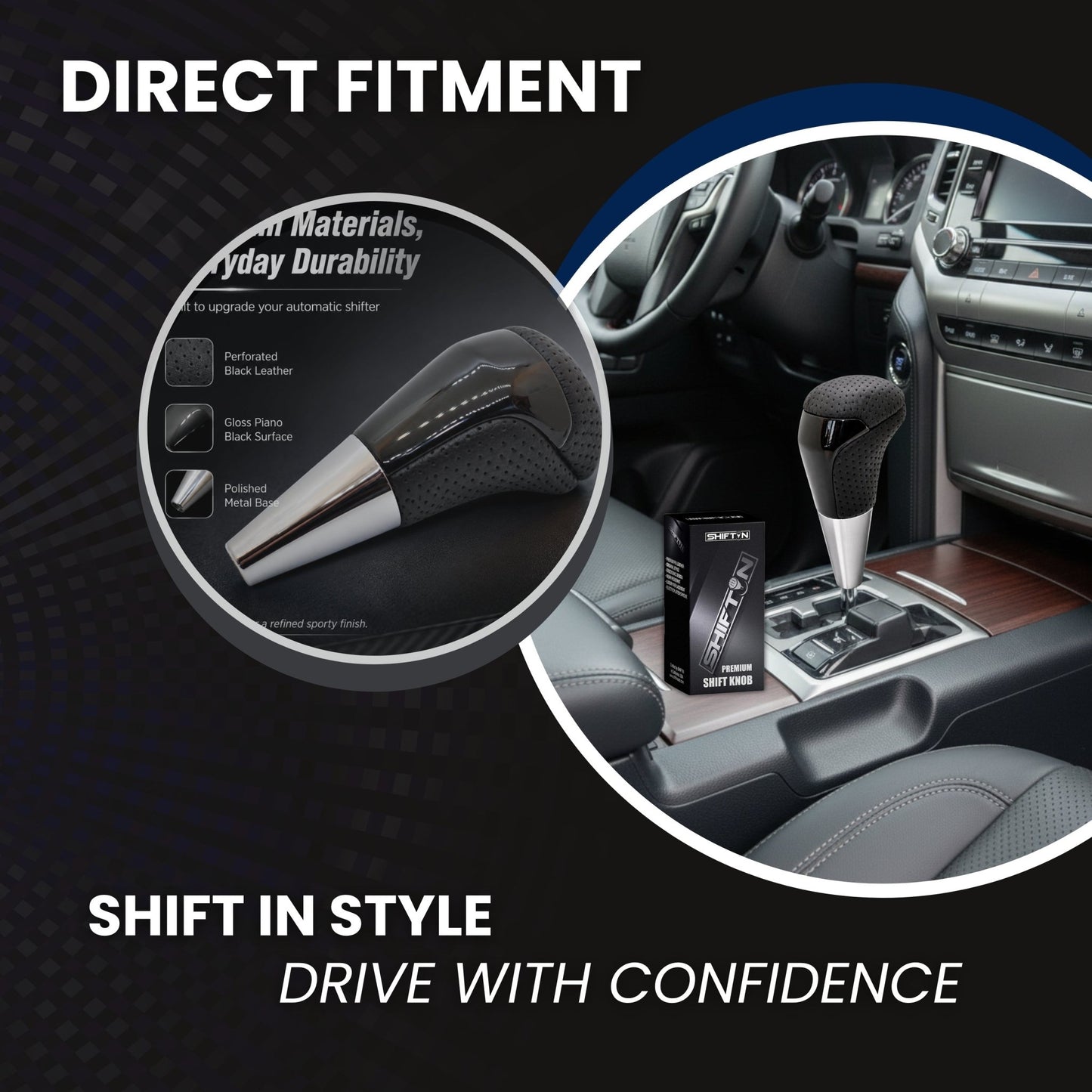SHIFTIN-Car-Gear-Shift-Knob-Gearbox-Shifter-Head-for-Toyota-Land-Cruiser-FJ-4Runner-Sequoia-Tundra-Tacoma-Highlander-Fortuner-Hilux-Rav4-Prius-C-Lexus-LX-SUVs-Black-Leather-Piano