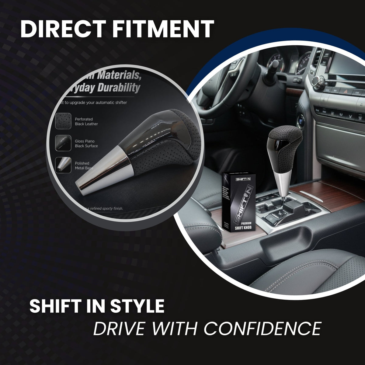 SHIFTIN-Car-Gear-Shift-Knob-Gearbox-Shifter-Head-for-Toyota-Land-Cruiser-FJ-4Runner-Sequoia-Tundra-Tacoma-Highlander-Fortuner-Hilux-Rav4-Prius-C-Lexus-LX-SUVs-Black-Leather-Piano