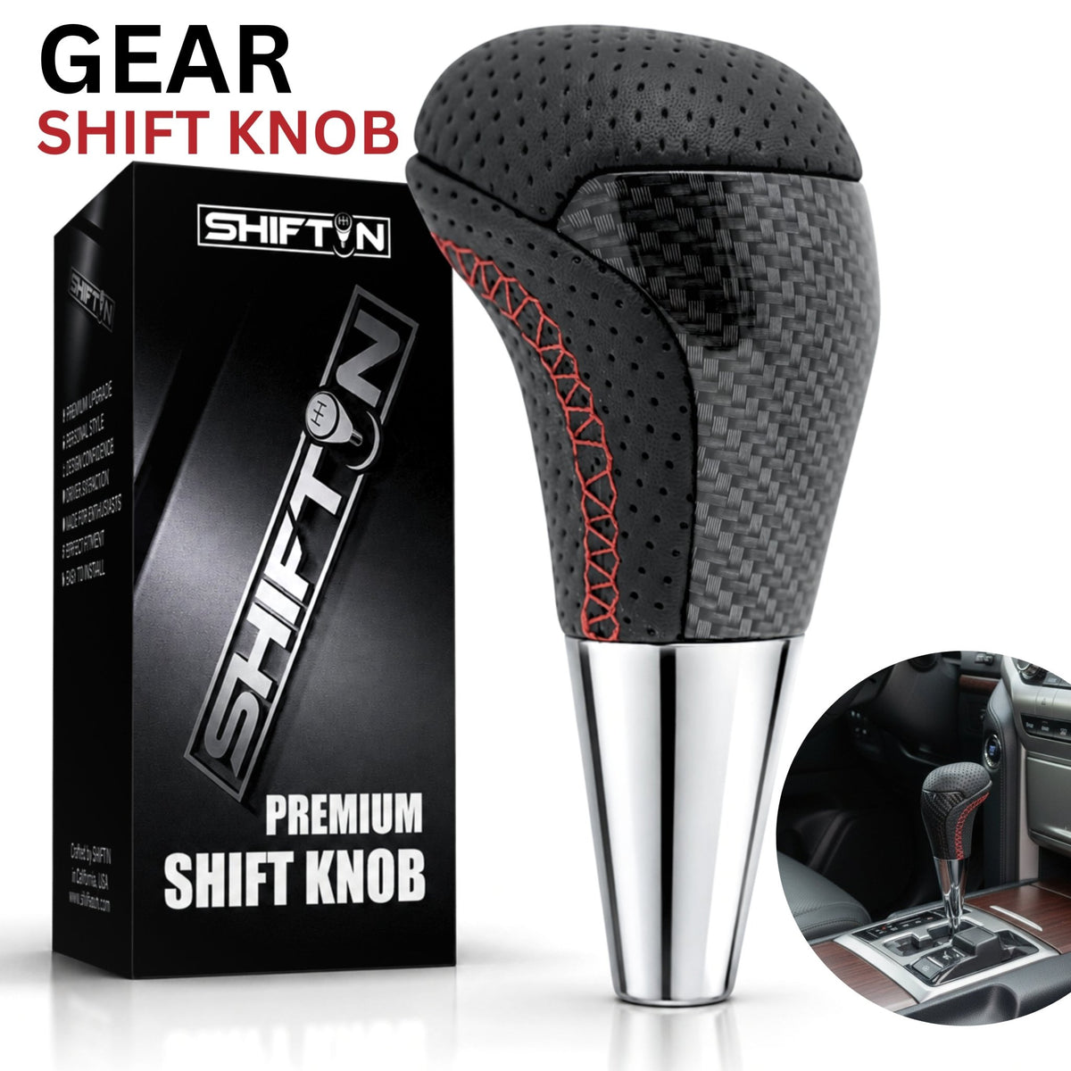 SHIFTIN Large Aftermarket Replacement Gear Shift Knob fit for Toyota Land Cruiser Tundra 4Runner Fortuner and Lexus LX 570 470 RX LS - LCxGZ