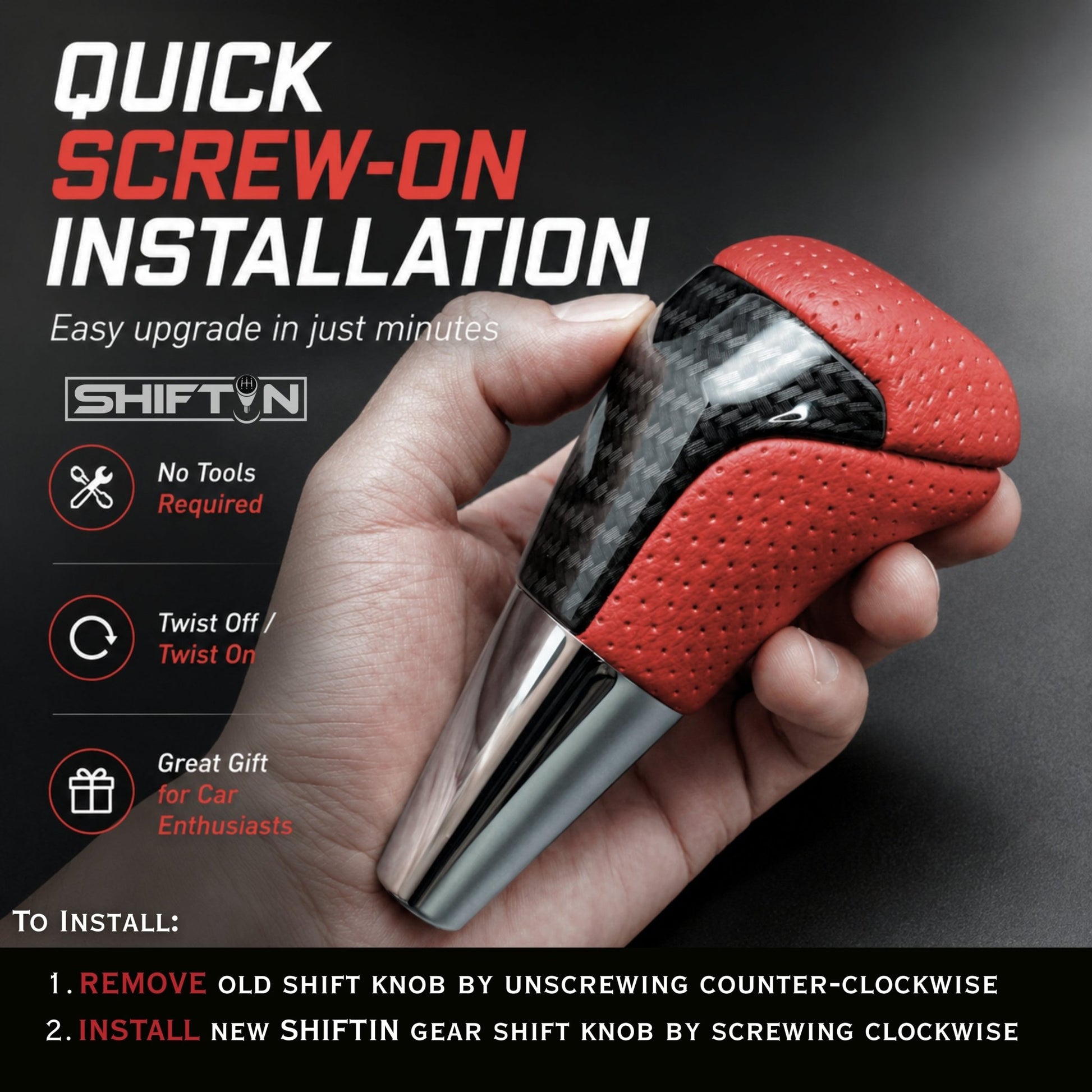 SHIFTIN Gear Shift Knob Head for Toyota Land Cruiser 4Runner Sequoia Tundra Tacoma Highlander Fortuner Hilux Rav-4 & Lexus SUVs - LCZZp