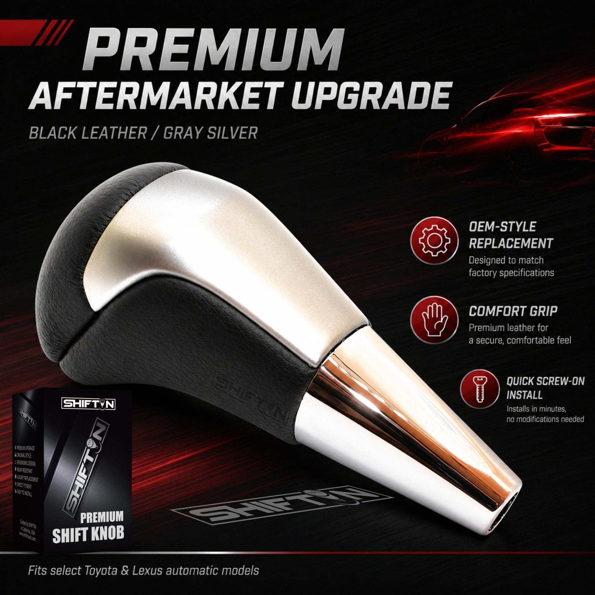 SHIFTIN Gear Shift Knob Head for Toyota Land Cruiser 4Runner Sequoia Tundra Tacoma Highlander Fortuner Hilux Rav-4 & Lexus SUVs - LCZZp