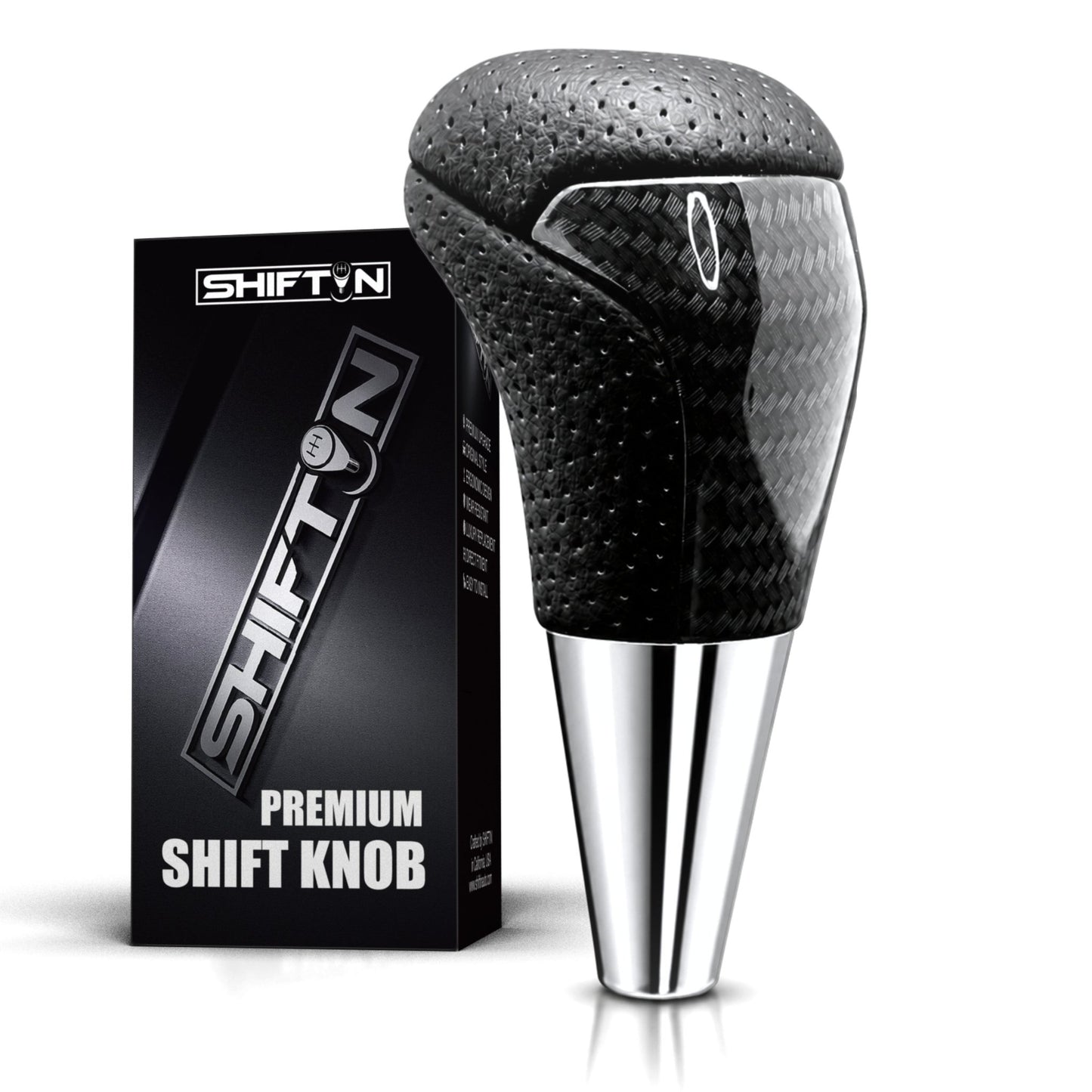 SHIFTIN-Car-Gear-Shift-Knob-Gearbox-Shifter-Head-for-Toyota-Land-Cruiser-FJ-4Runner-Sequoia-Tundra-Tacoma-Highlander-Fortuner-Hilux-Rav4-Prius-C-Lexus-LX-SUVs-Black-Leather-Carbon