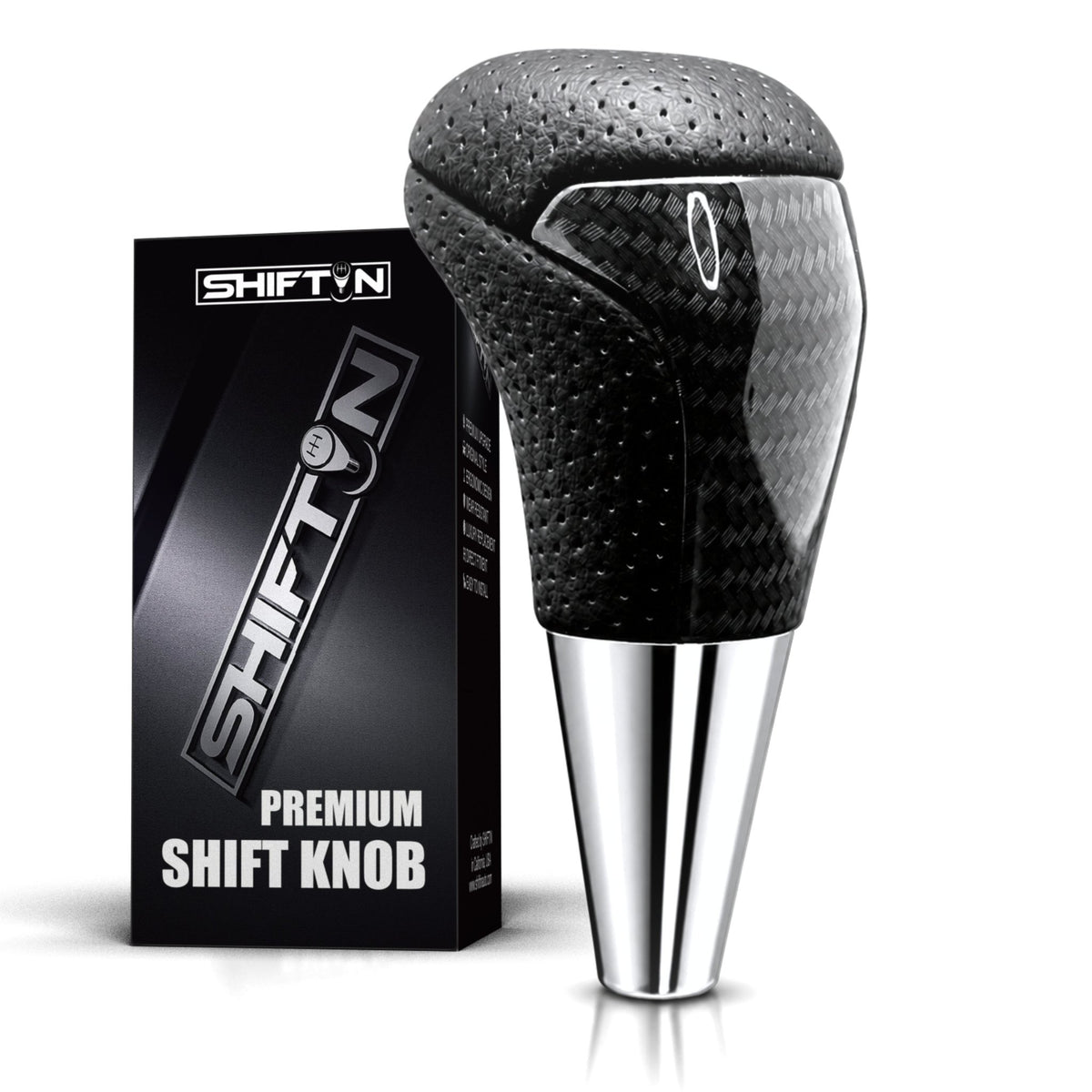 SHIFTIN-Car-Gear-Shift-Knob-Gearbox-Shifter-Head-for-Toyota-Land-Cruiser-FJ-4Runner-Sequoia-Tundra-Tacoma-Highlander-Fortuner-Hilux-Rav4-Prius-C-Lexus-LX-SUVs-Black-Leather-Carbon