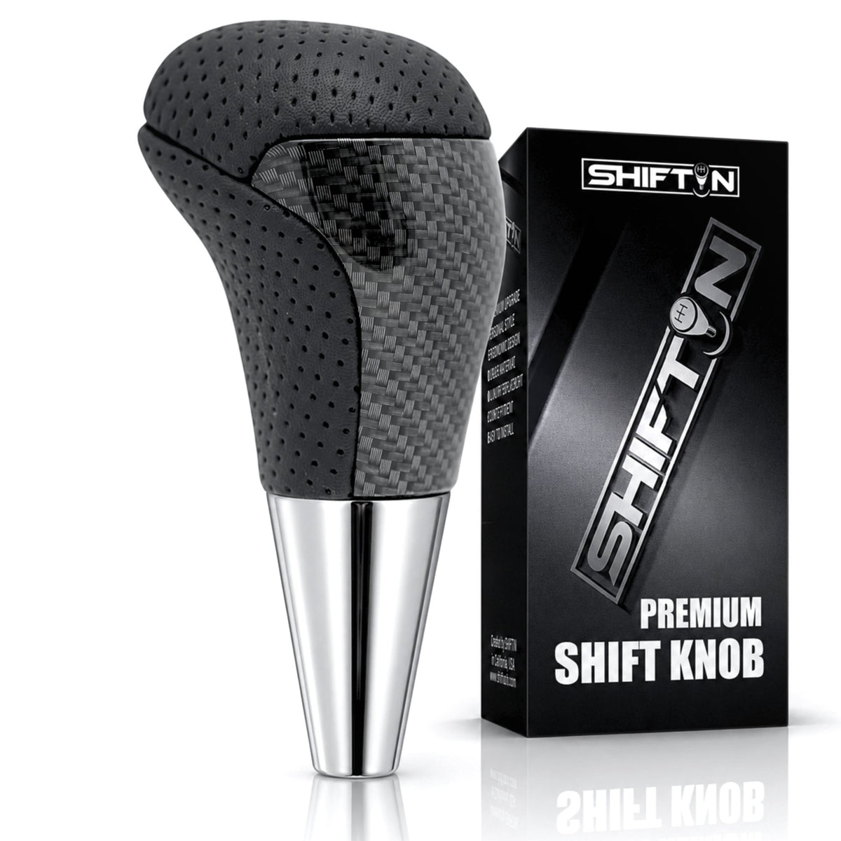 SHIFTIN-Car-Gear-Shift-Knob-Gearbox-Shifter-Head-for-Toyota-Land-Cruiser-FJ-4Runner-Sequoia-Tundra-Tacoma-Highlander-Fortuner-Hilux-Rav4-Prius-C-Lexus-LX-SUVs-Black-Leather-Carbon