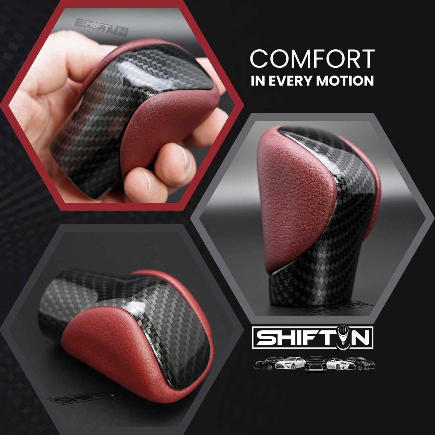 SHIFTIN Gear Shift Knob Shifter for Lexus ES GS GX-460 IS250 NX RC200t RX 300 350-h 450-hL 2014-2023 - UBrZp