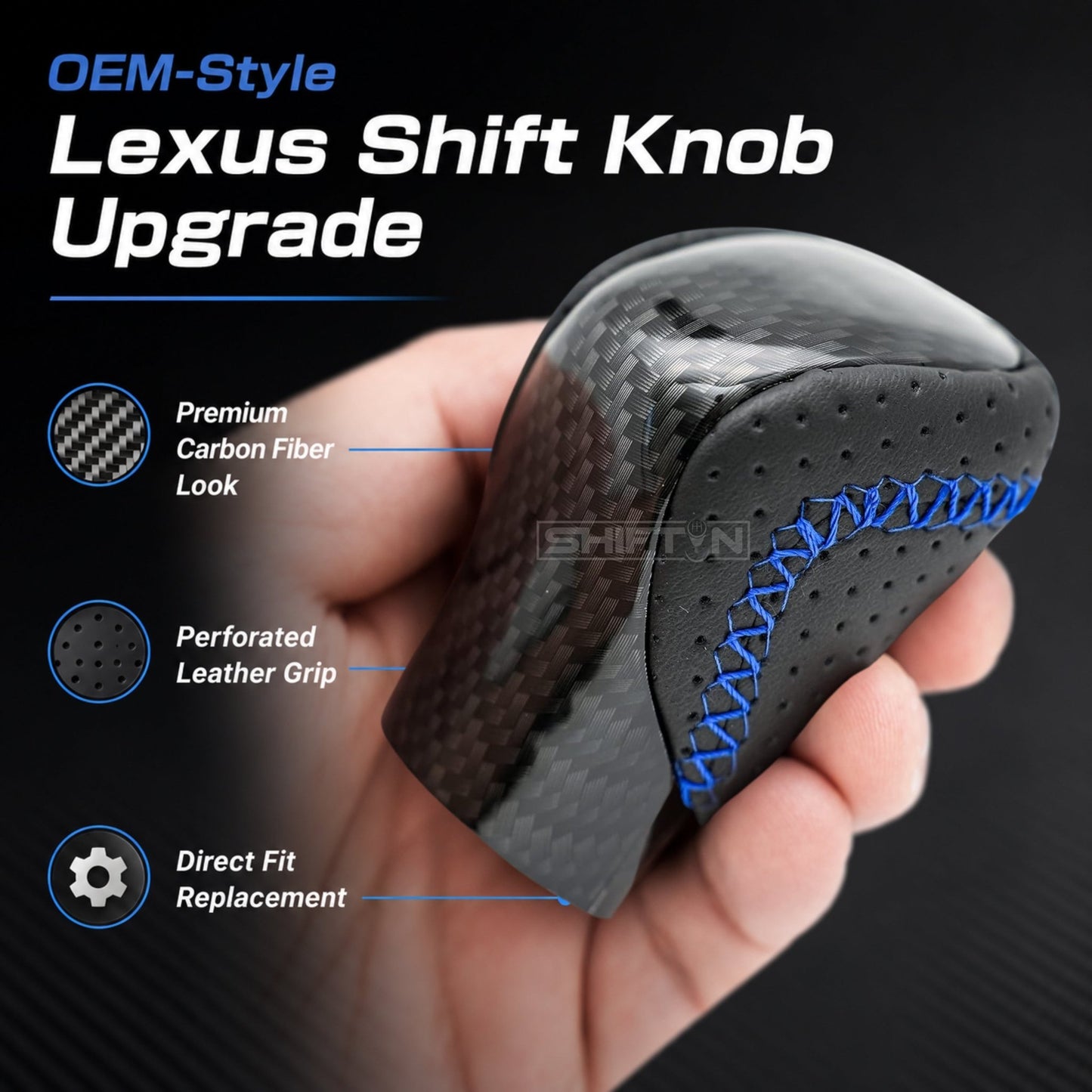 SHIFTIN Gear Shift Knob Shifter for Lexus ES GS GX-460 IS250 NX RC200t RX 300 350-h 450-hL 2014-2023 - UBUxZp
