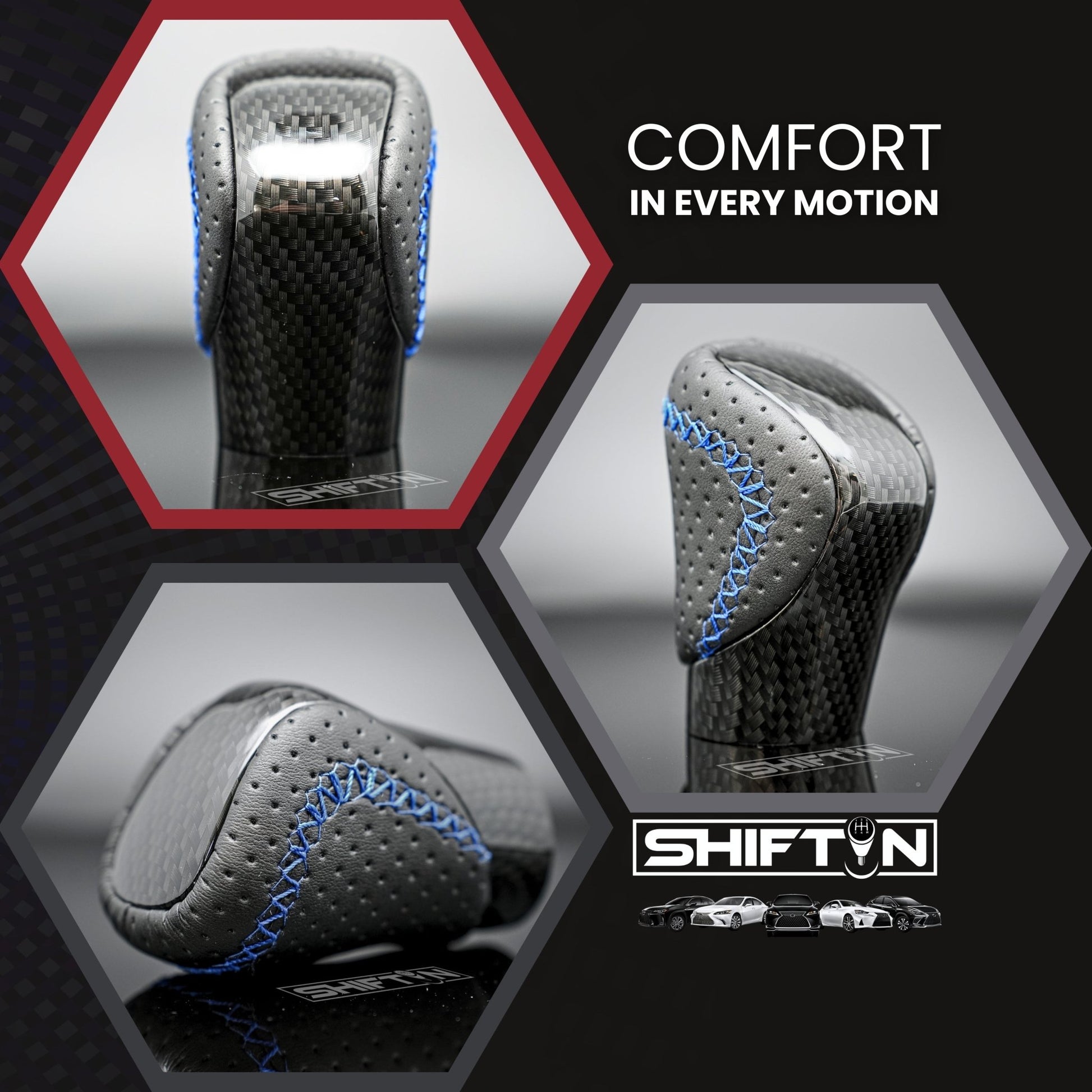 SHIFTIN Gear Shift Knob Shifter for Lexus ES GS GX-460 IS250 NX RC200t RX 300 350-h 450-hL 2014-2023 - UBUxZp