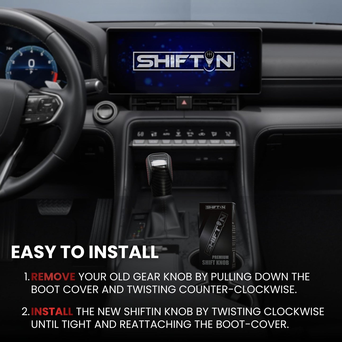 SHIFTIN Gear Shift Knob Shifter for Lexus ES GS GX-460 IS250 NX RC200t RX 300 350-h 450-hL 2014-2023 - UBx2Zp