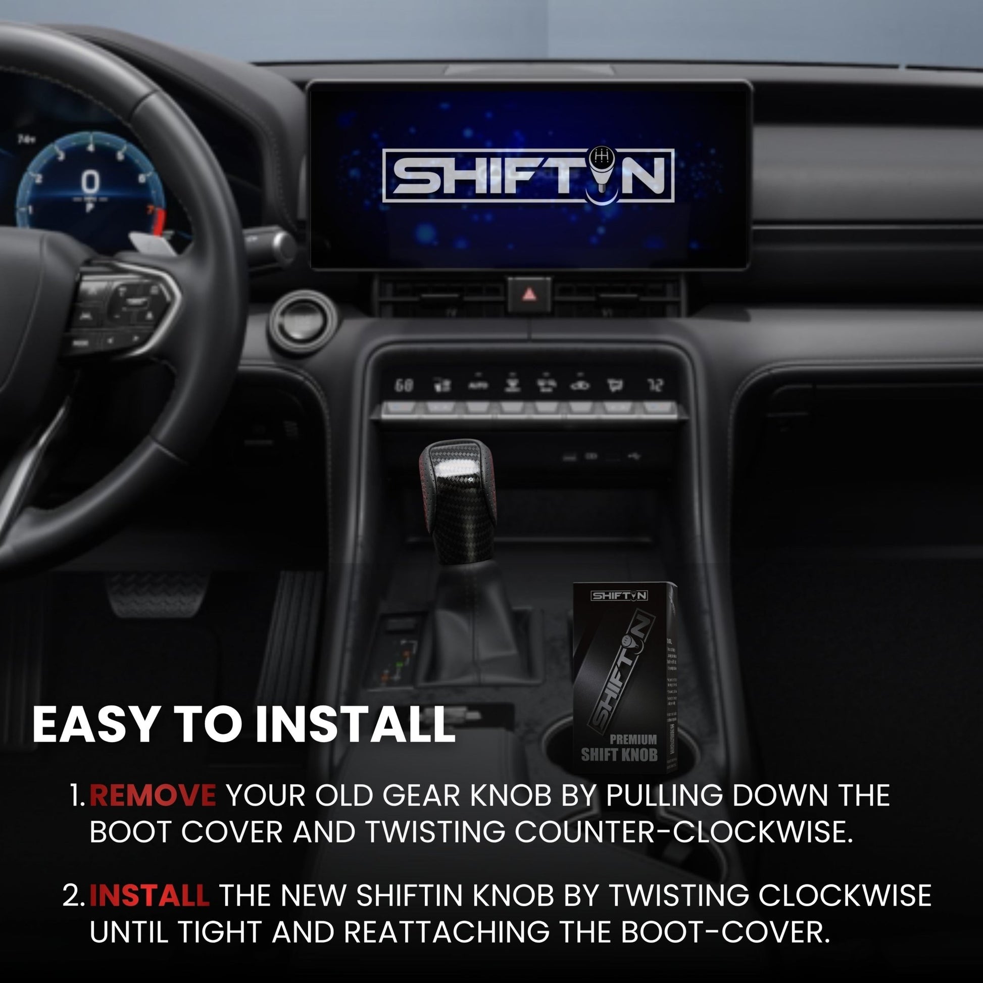 SHIFTIN Gear Shift Knob Shifter for Lexus ES GS GX-460 IS250 NX RC200t RX 300 350-h 450-hL 2014-2023 - UBx2Zp