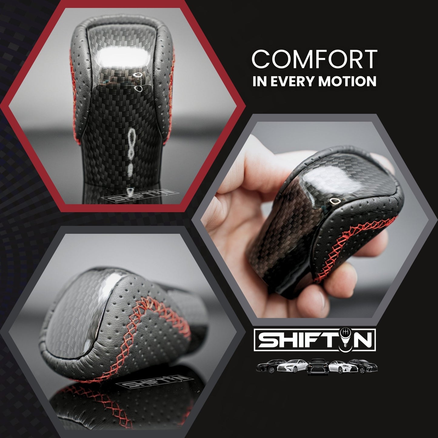 SHIFTIN Gear Shift Knob Shifter for Lexus ES GS GX-460 IS250 NX RC200t RX 300 350-h 450-hL 2014-2023 - UBx2Zp
