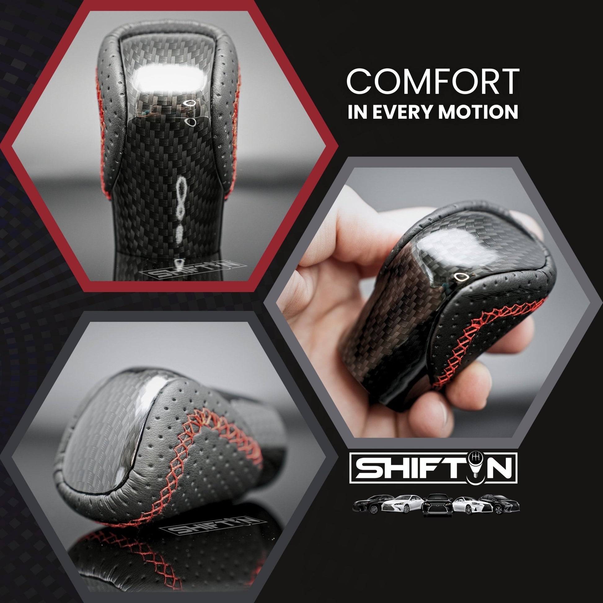 SHIFTIN Gear Shift Knob Shifter for Lexus ES GS GX-460 IS250 NX RC200t RX 300 350-h 450-hL 2014-2023 - UBx2Zp