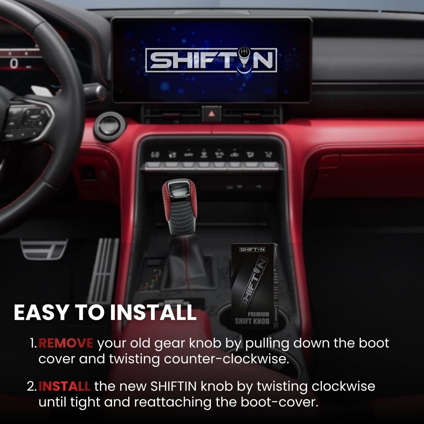 SHIFTIN Gear Shift Knob Shifter for Lexus ES GS GX-460 IS250 NX RC200t RX 300 350-h 450-hL 2014-2023 - URZZp