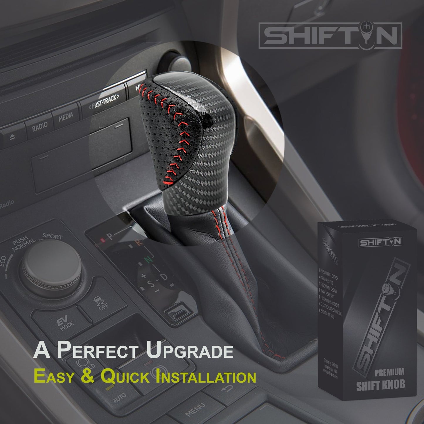 SHIFTIN Gear Shift Knob Shifter for Lexus ES GS GX-460 IS250 NX RC200t RX 300 350-h 450-hL 2014-2023 - UBxZp