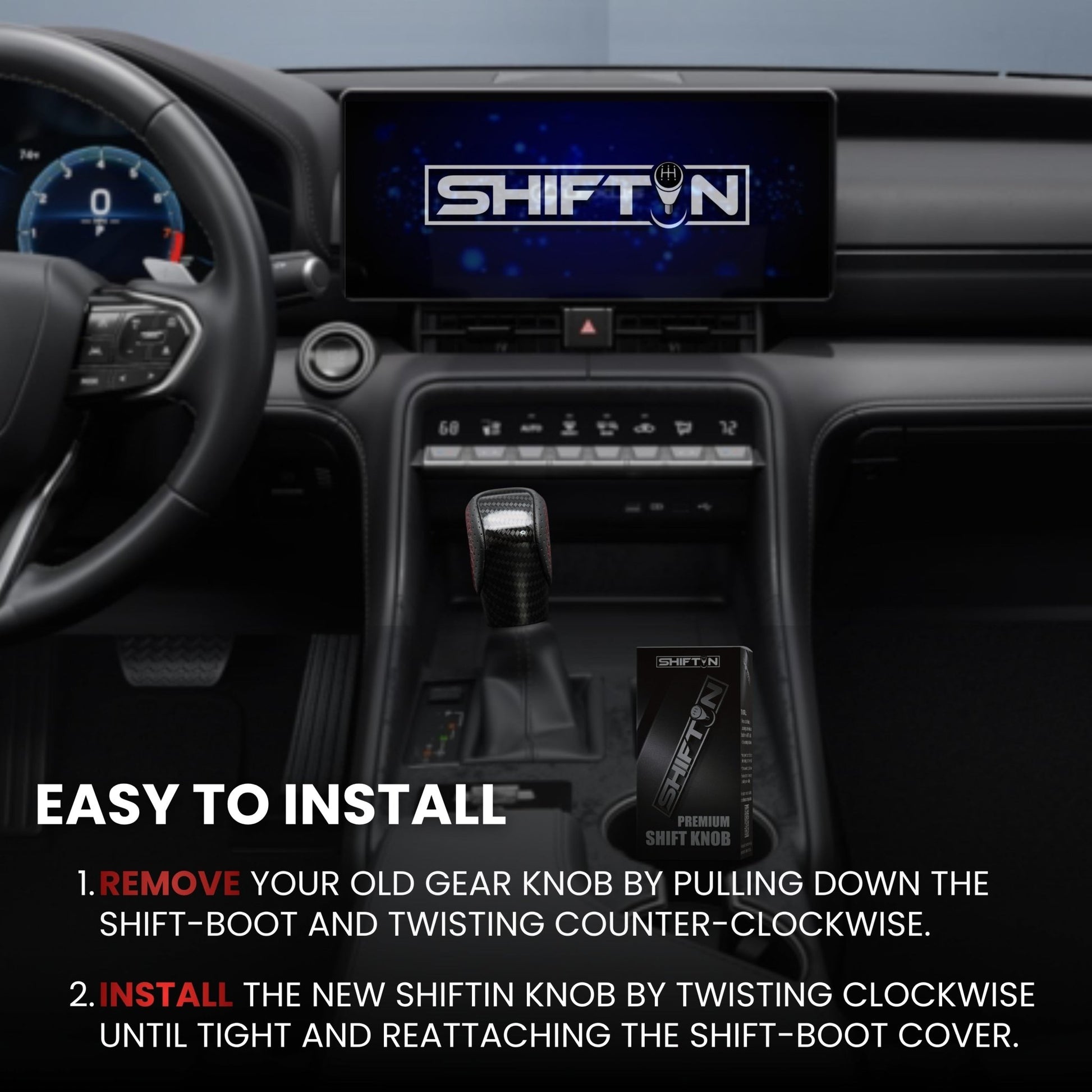 SHIFTIN Gear Shift Knob Shifter for Lexus ES GS GX-460 IS250 NX RC200t RX 300 350-h 450-hL 2014-2023 - UBxZp