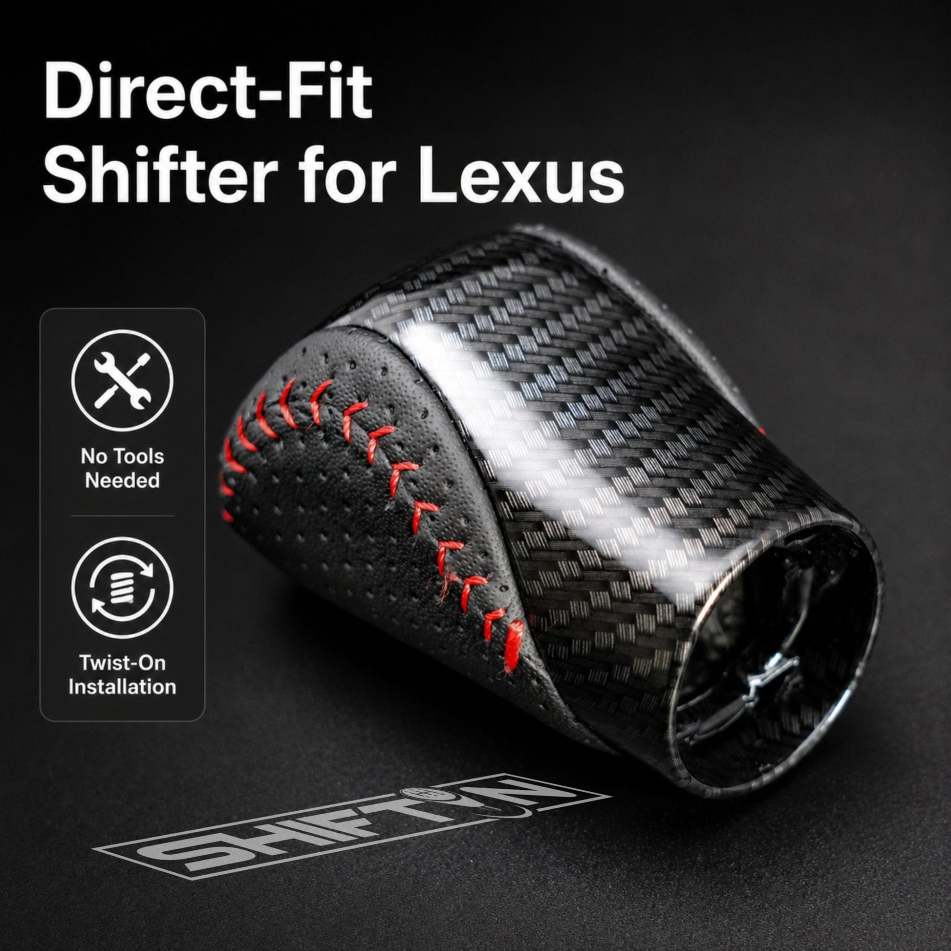SHIFTIN Gear Shift Knob Shifter for Lexus ES GS GX-460 IS250 NX RC200t RX 300 350-h 450-hL 2014-2023 - UBxZp
