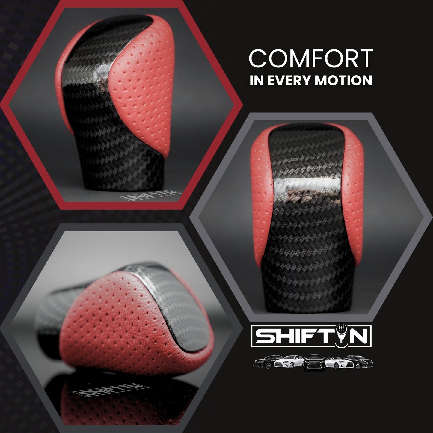 SHIFTIN Gear Shift Knob Shifter for Lexus ES GS GX-460 IS250 NX RC200t RX 300 350-h 450-hL 2014-2023 - URZZp