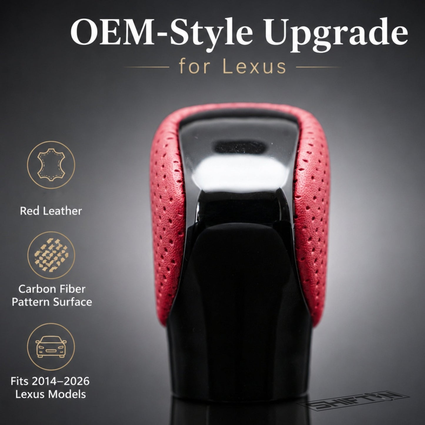 SHIFTIN Gear Shift Knob Shifter for Lexus ES GS GX-460 IS250 NX RC200t RX 300 350-h 450-hL 2014-2023 - URPBp