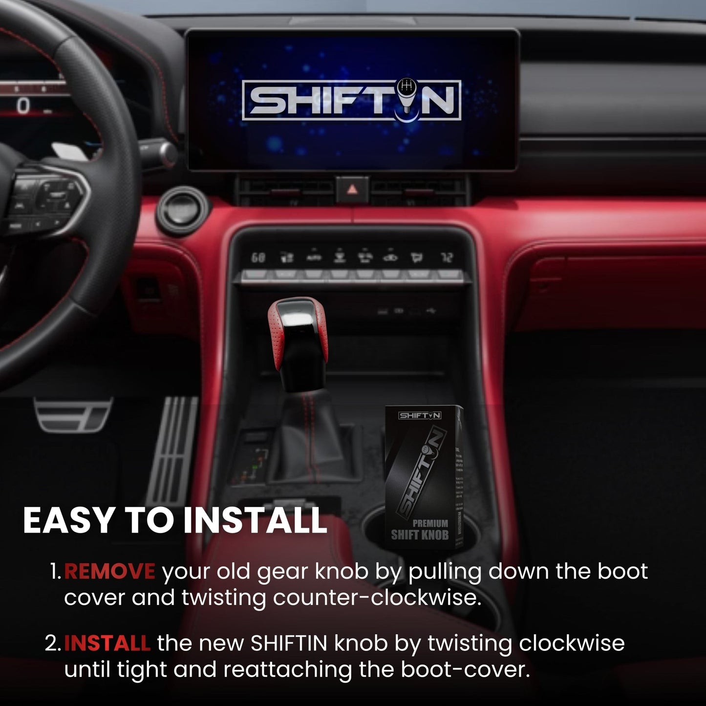 SHIFTIN Gear Shift Knob Shifter for Lexus ES GS GX-460 IS250 NX RC200t RX 300 350-h 450-hL 2014-2023 - URPBp