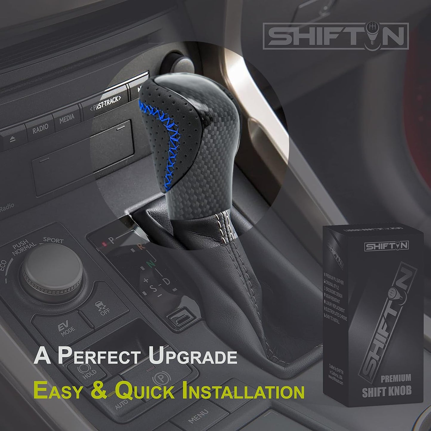 SHIFTIN Gear Shift Knob Shifter for Lexus ES GS GX-460 IS250 NX RC200t RX 300 350-h 450-hL 2014-2023 - UBUxZp
