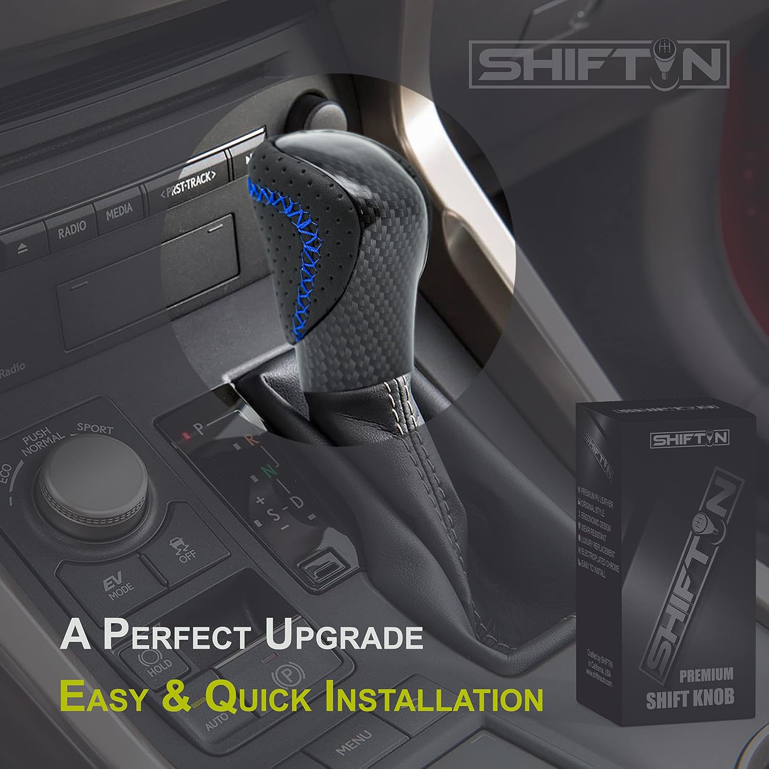 SHIFTIN Gear Shift Knob Shifter for Lexus ES GS GX-460 IS250 NX RC200t RX 300 350-h 450-hL 2014-2023 - UBUxZp