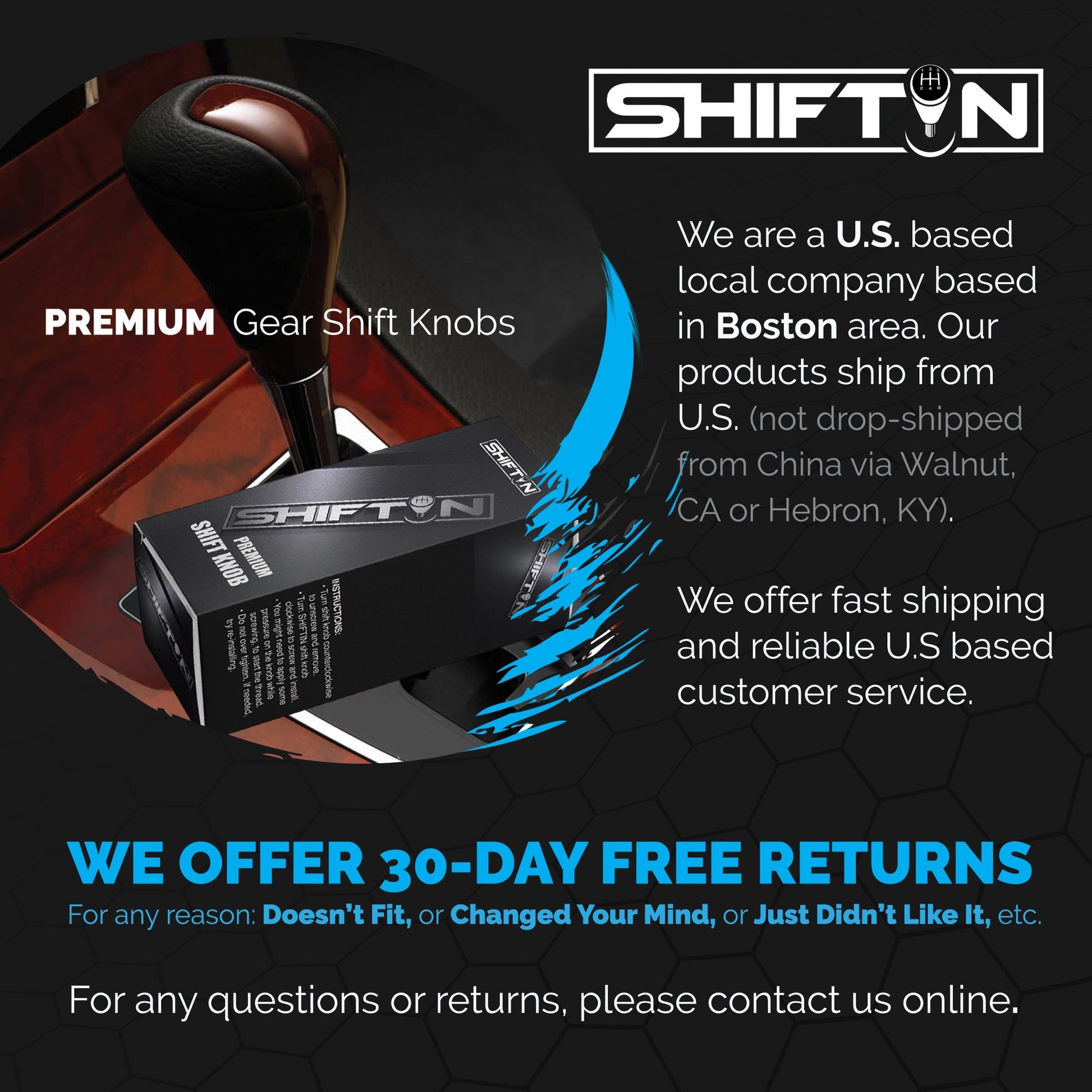 SHIFTIN Gear Shift Knob Shifter for Lexus ES GS GX-460 IS250 NX RC200t RX 300 350-h 450-hL 2014-2023 - UZZp