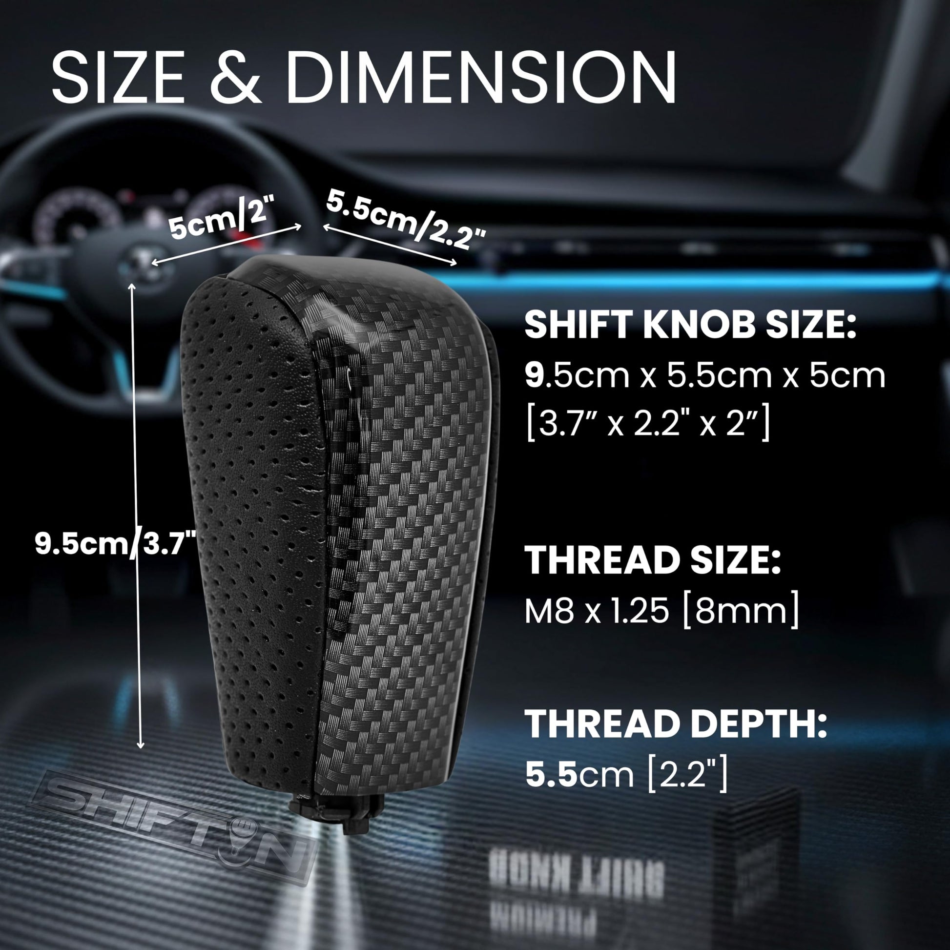 SHIFTIN Gear Shift Knob Stick Shifter for Toyota Land Cruiser LC Prado FJ - 150 KDJ155 - QBZZX - E