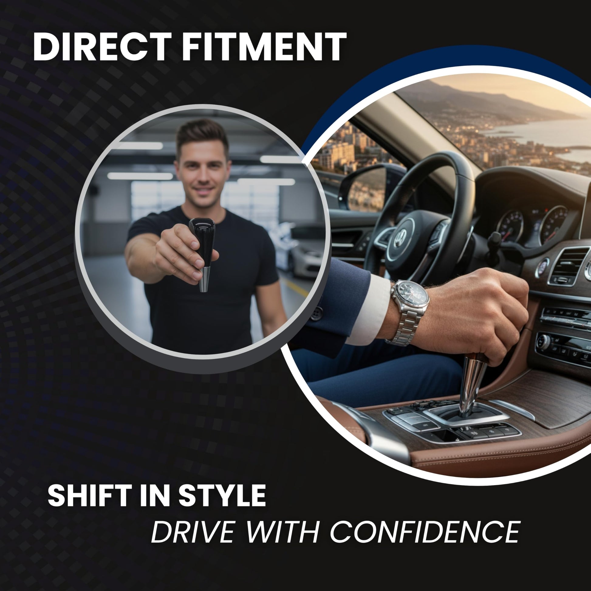 SHIFTIN Large Gear Shifter Knob Compatible with Lexus LX - 470 LX570 LS - 400 LS430 RX330 RX - 350 RX400h and Toyota, Acura, Mazda Cars - LBPB