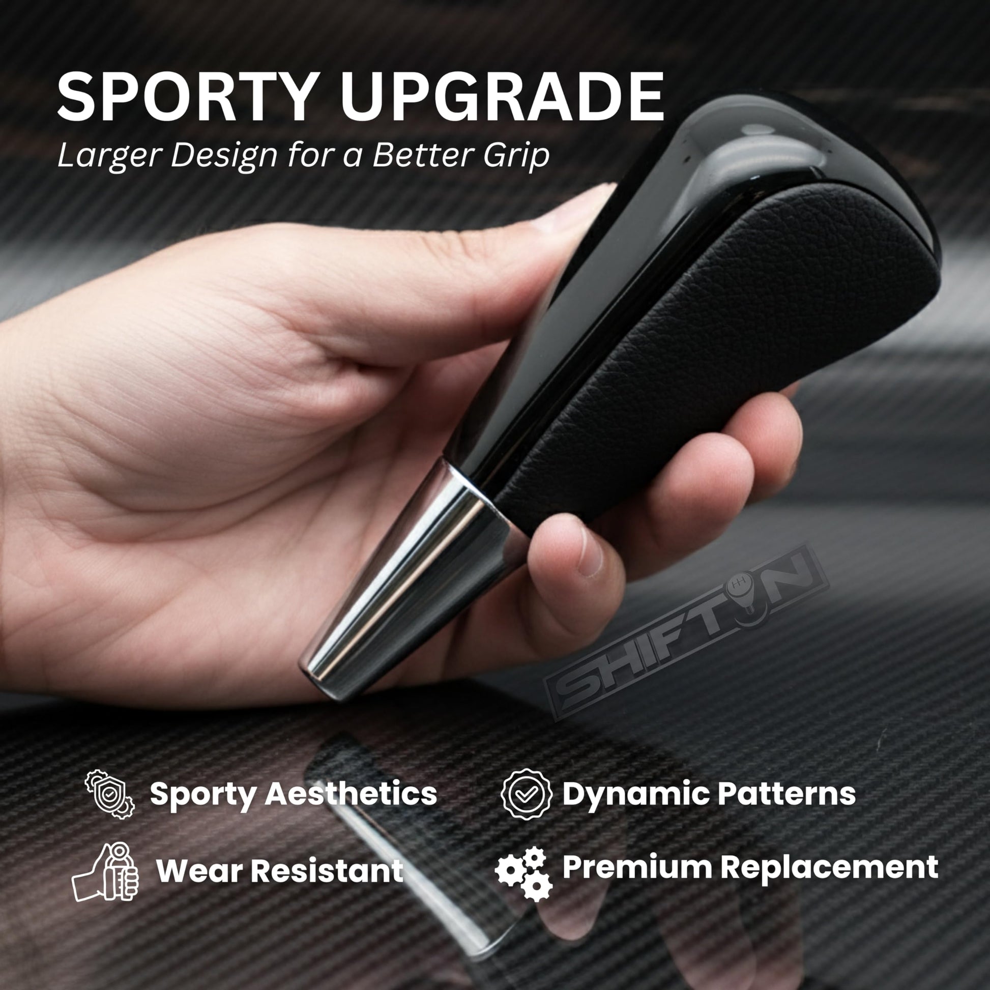 SHIFTIN Large Gear Shifter Knob Compatible with Lexus LX - 470 LX570 LS - 400 LS430 RX330 RX - 350 RX400h and Toyota, Acura, Mazda Cars - LBPB