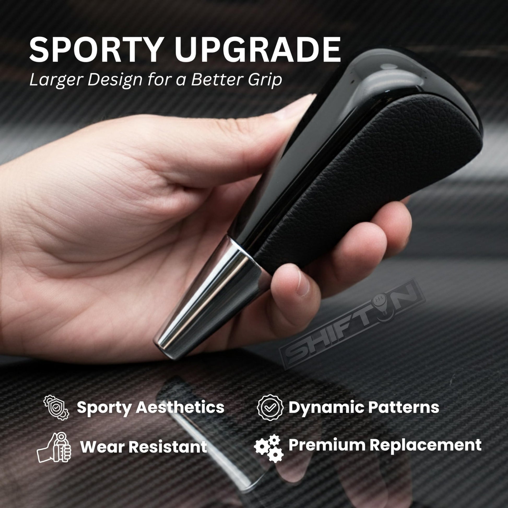 SHIFTIN Large Gear Shifter Knob Compatible with Lexus LX - 470 LX570 LS - 400 LS430 RX330 RX - 350 RX400h and Toyota, Acura, Mazda Cars - LBPB