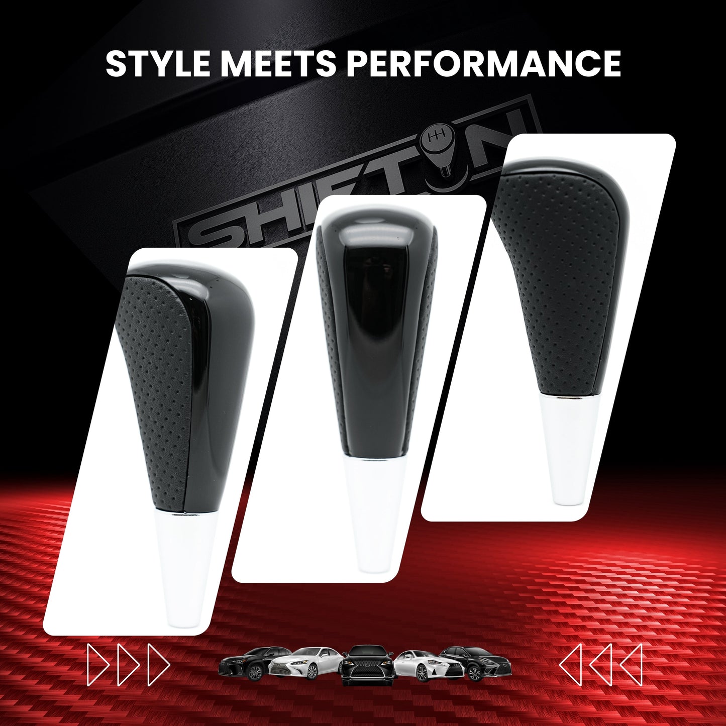 SHIFTIN Large Gear Shifter Knob Compatible with Lexus LX - 470 LX570 LS - 400 LS430 RX330 RX - 350 RX400h and Toyota, Acura, Mazda Cars - LBPBp
