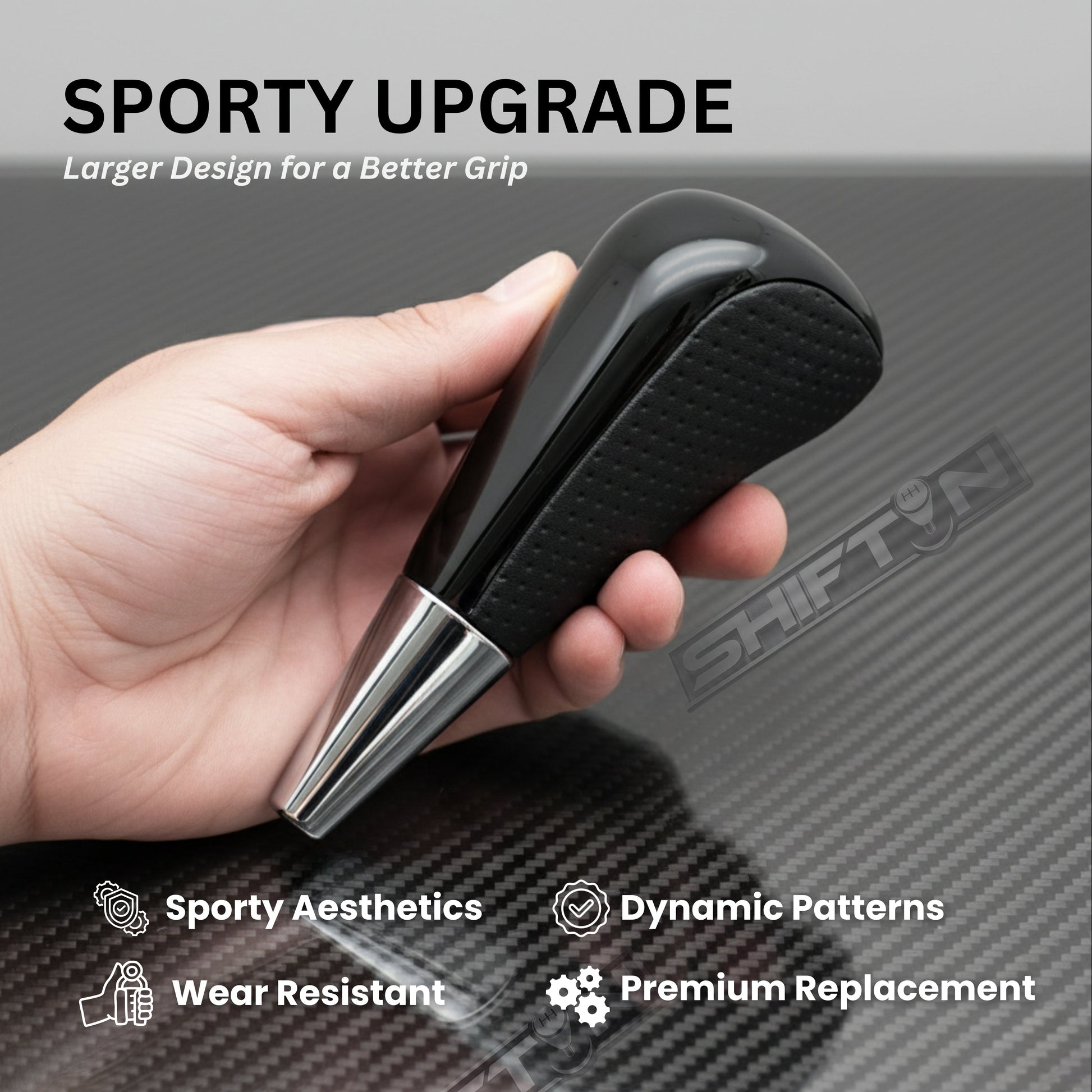 SHIFTIN Large Gear Shifter Knob Compatible with Lexus LX - 470 LX570 LS - 400 LS430 RX330 RX - 350 RX400h and Toyota, Acura, Mazda Cars - LBPBp