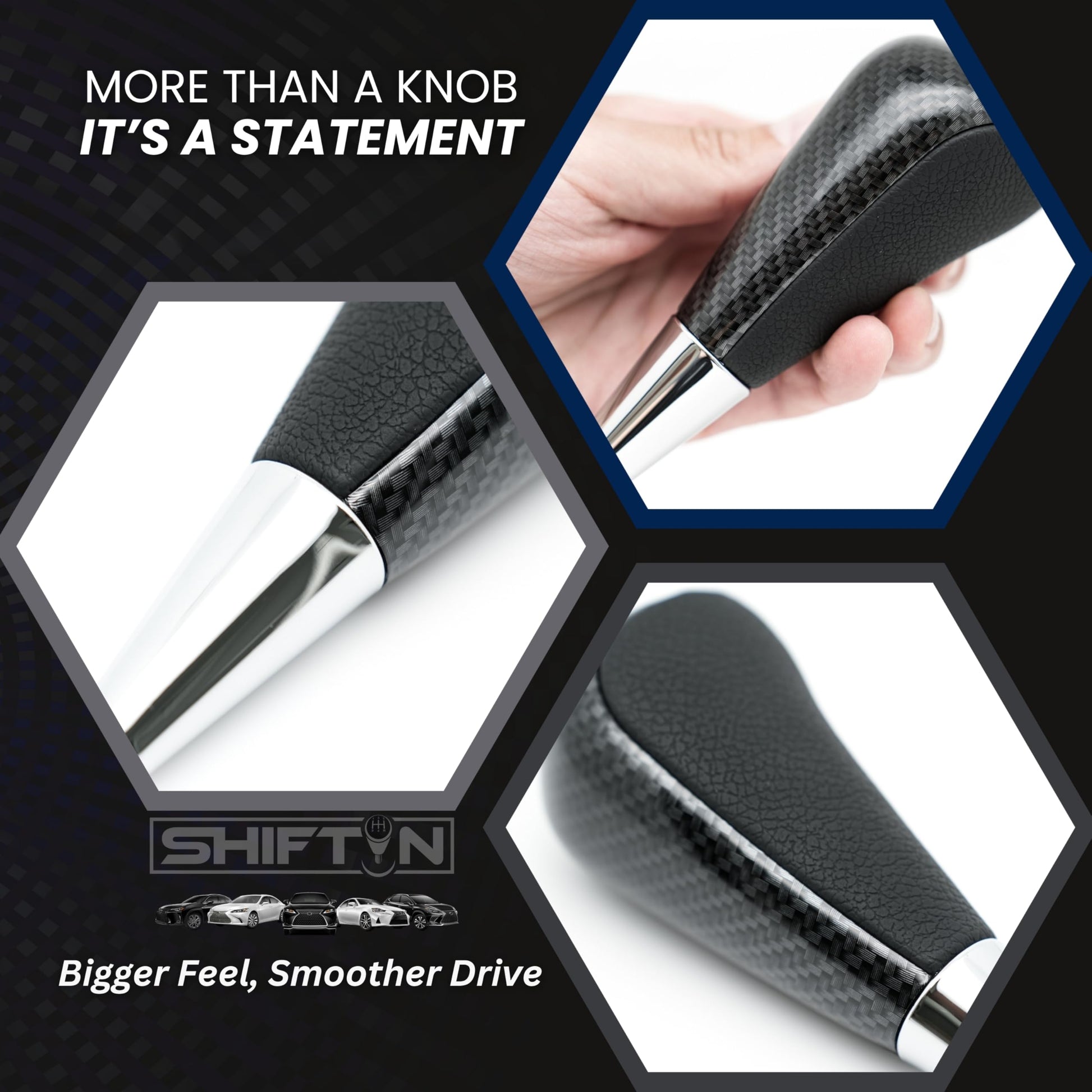 SHIFTIN Large Gear Shifter Knob Compatible with Lexus LX - 470 LX570 LS - 400 LS430 RX330 RX - 350 RX400h and Toyota, Acura, Mazda Cars - LBZZ