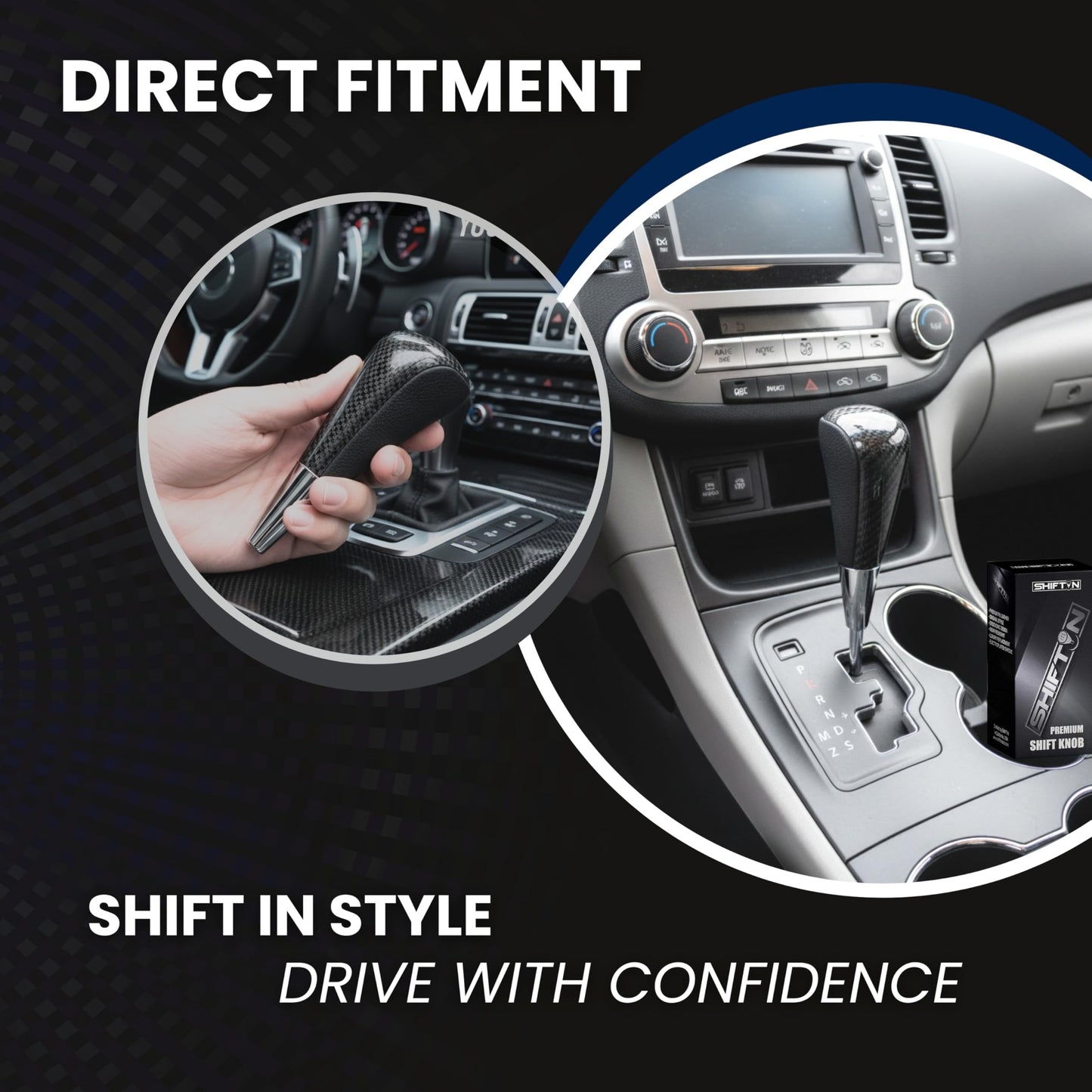 SHIFTIN Large Gear Shifter Knob Compatible with Lexus LX - 470 LX570 LS - 400 LS430 RX330 RX - 350 RX400h and Toyota, Acura, Mazda Cars - LBZZ