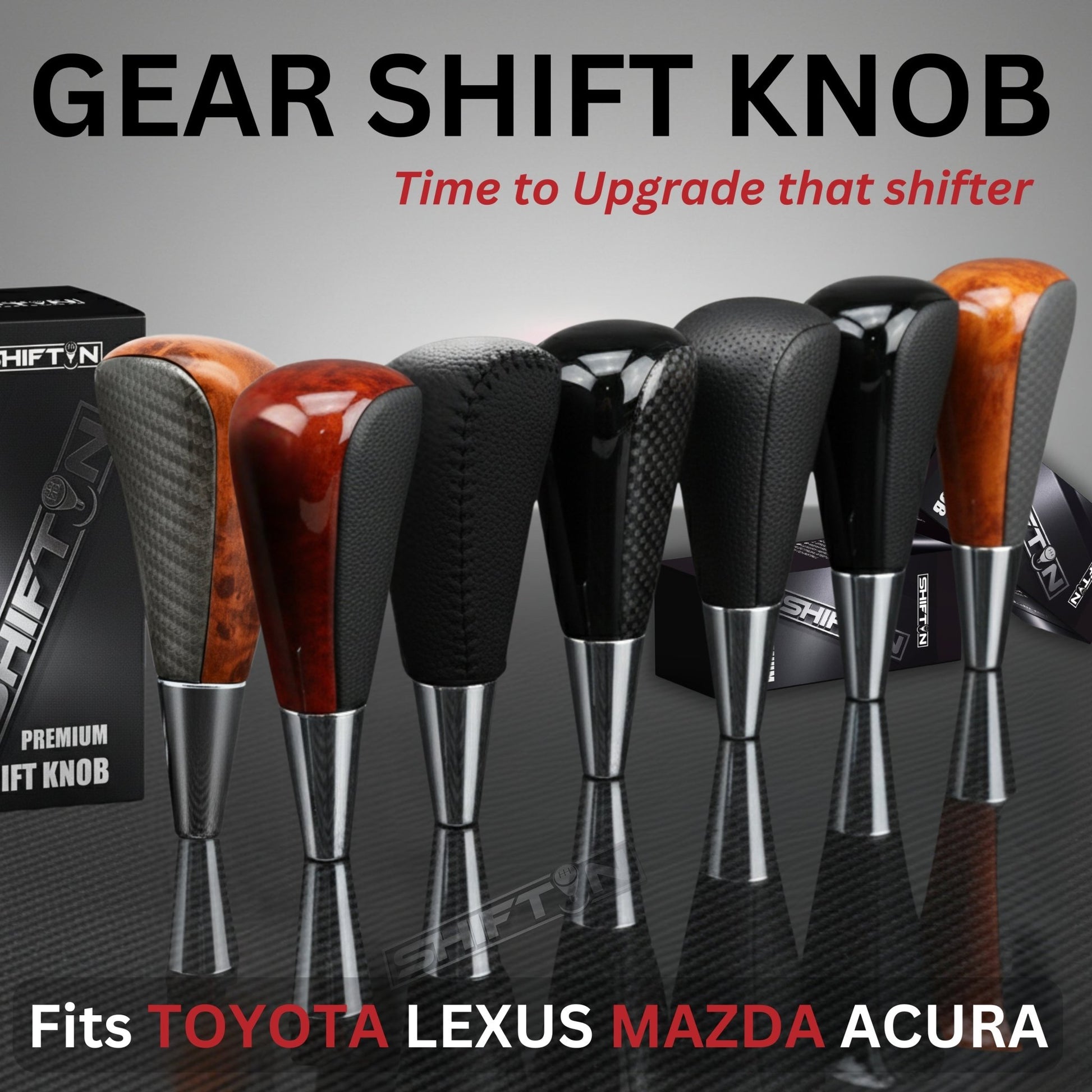 SHIFTIN Large Gear Shifter Knob Compatible with Lexus LX-470 LX570 LS-400 LS430 RX330 RX-350 RX400h and Toyota, Acura, Mazda Cars - LGZ16